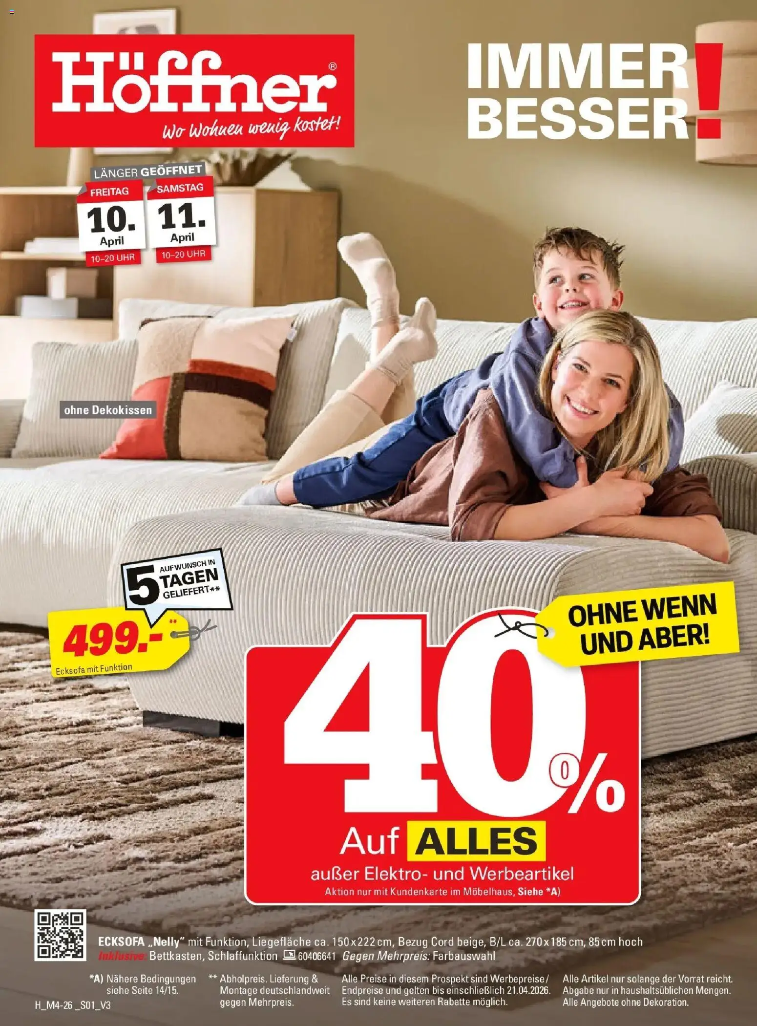 Vorschau von dem Prospekt des Geschäftes Höffner, gültig ab dem 01.04.2026 - Uhr, Ecksofa