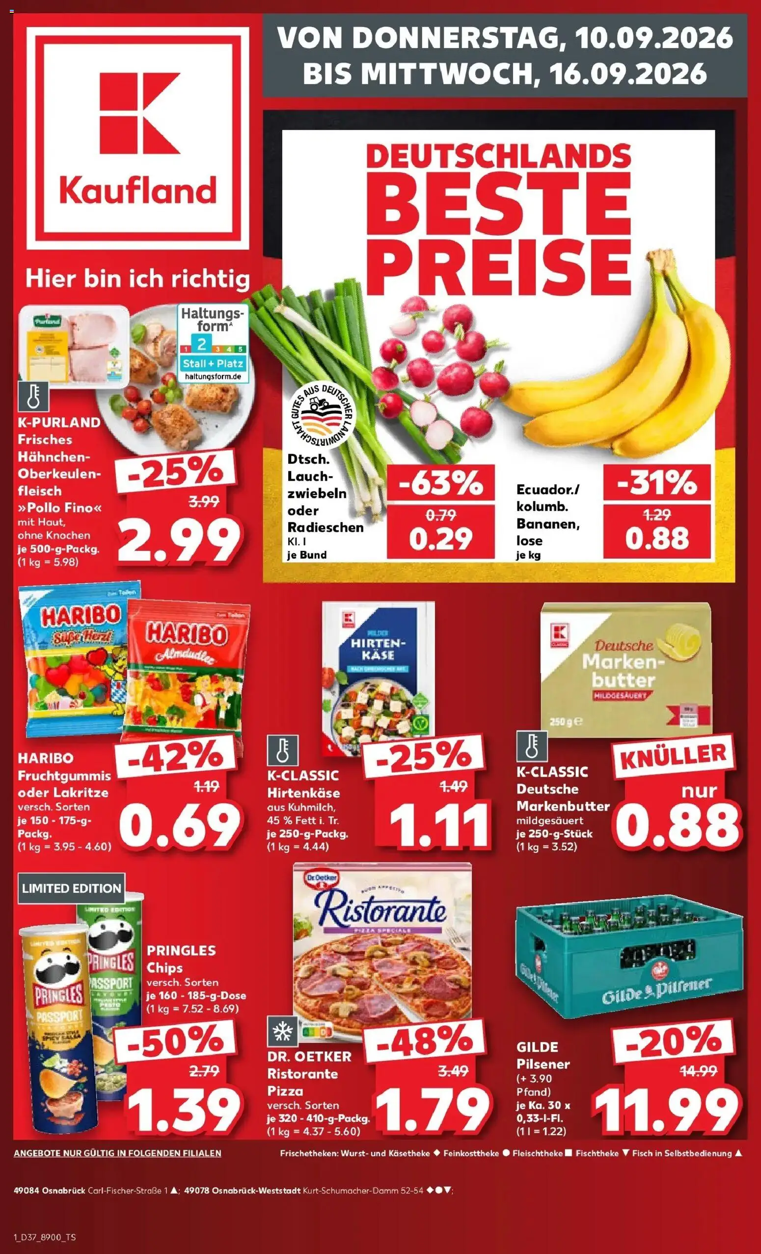 Vorschau von dem Prospekt des Geschäftes Kaufland, gültig ab dem 10.09.2026 - Käse, Haribo, Fisch, Fleisch, Lauch, Pringles, Ristorante, Hahnchen