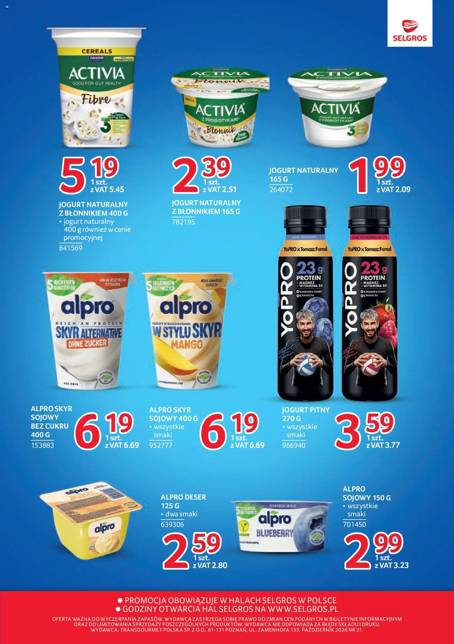 Pogląd gazetki "Selgros cash&carry gazetka - Markowe Produkty" ze sklepu Selgros cash&carry ważnej od 08.10.2026 - Mango, Skyr, Błonnik, Deser, Jogurt naturalny, Jogurt, Alpro, Jogurt pitny