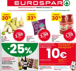 Anteprima dell'opuscolo Eurospar volantino Merano dal negozio Eurospar valido da 15/10/2026