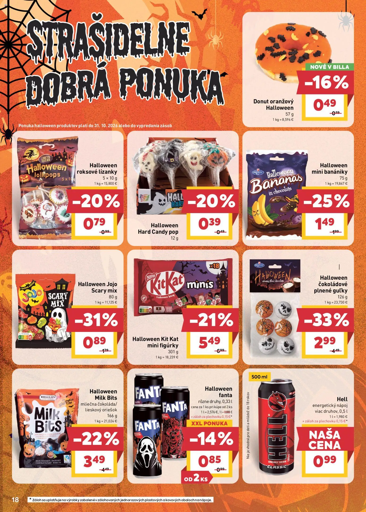 Náhľad Billa letáku platného od 21.10.2026 - Donut, Fanta, Energetický nápoj, Lízanky