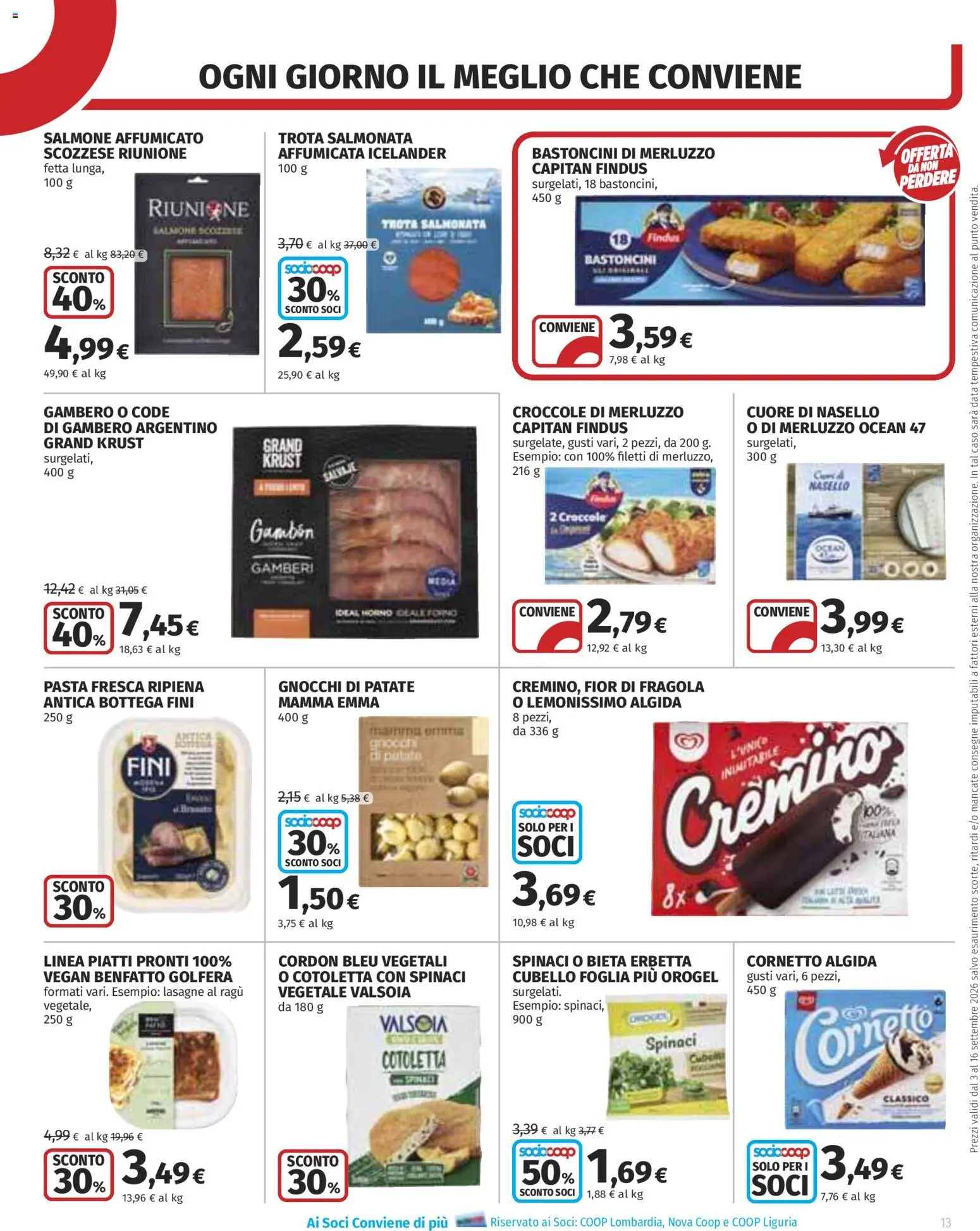 Anteprima dell'opuscolo COOP volantino Superstore Lombardia dal negozio COOP valido da 03/09/2026 - Vegan, Lasagne, Ragú, Merluzzo, Spinaci, Trota, Data, Piatti pronti