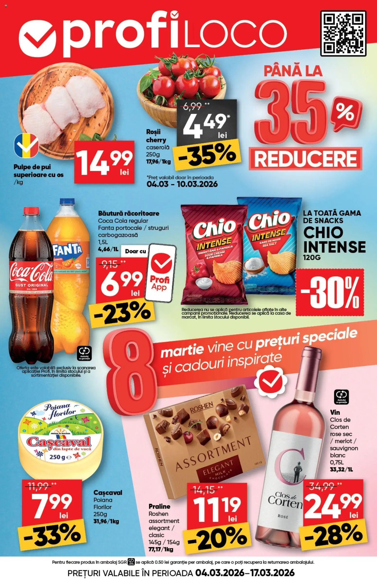 Previzualizarea de cataloage: Profi Profi Catalog Loco nou valabil de la 04.03.2026 - Coca cola, Pui, Cașcaval, Cola, Sare, Praline, Portocale, Bautura racoritoare