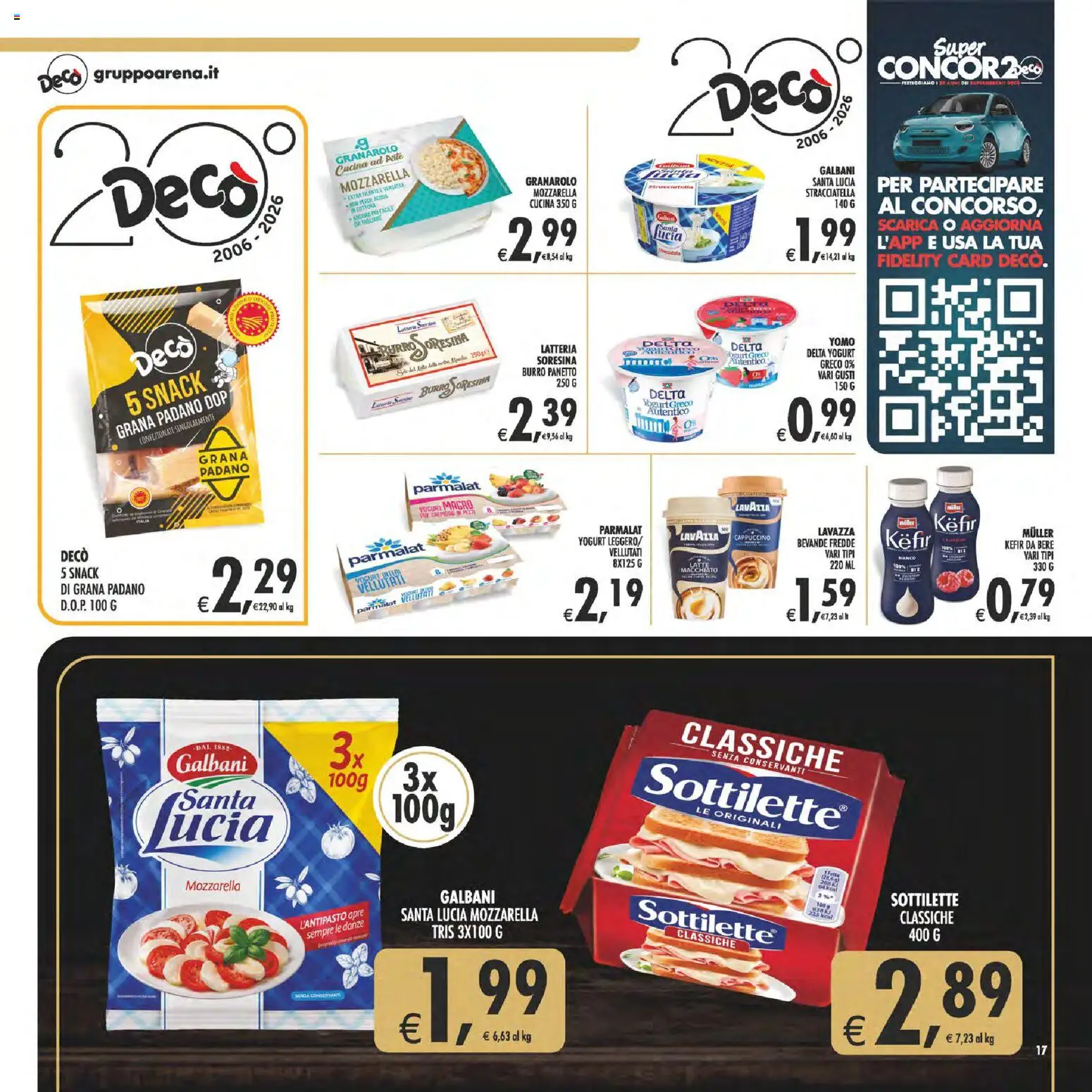 Anteprima dell'opuscolo Decò volantino Gourmet Sicilia dal negozio Decò valido da 23/10/2026 - Kefir, Yogurt greco, Lavazza, Mozzarella, Stracciatella, Burro, Grana Padano, Yogurt magro