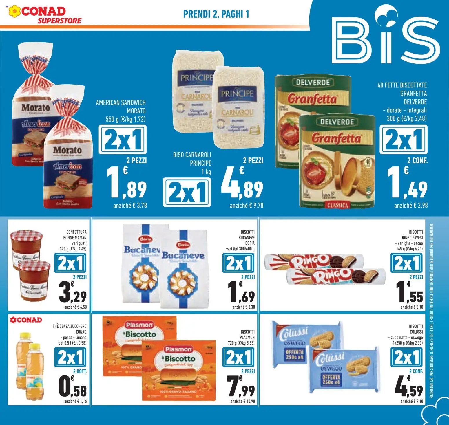 Anteprima dell'opuscolo Conad volantino Superstore Lombardia dal negozio Conad valido da 07/10/2026 - The, Biscotti, Zucchero, Limone, Pesca, Riso, Vaniglia, Fette biscottate