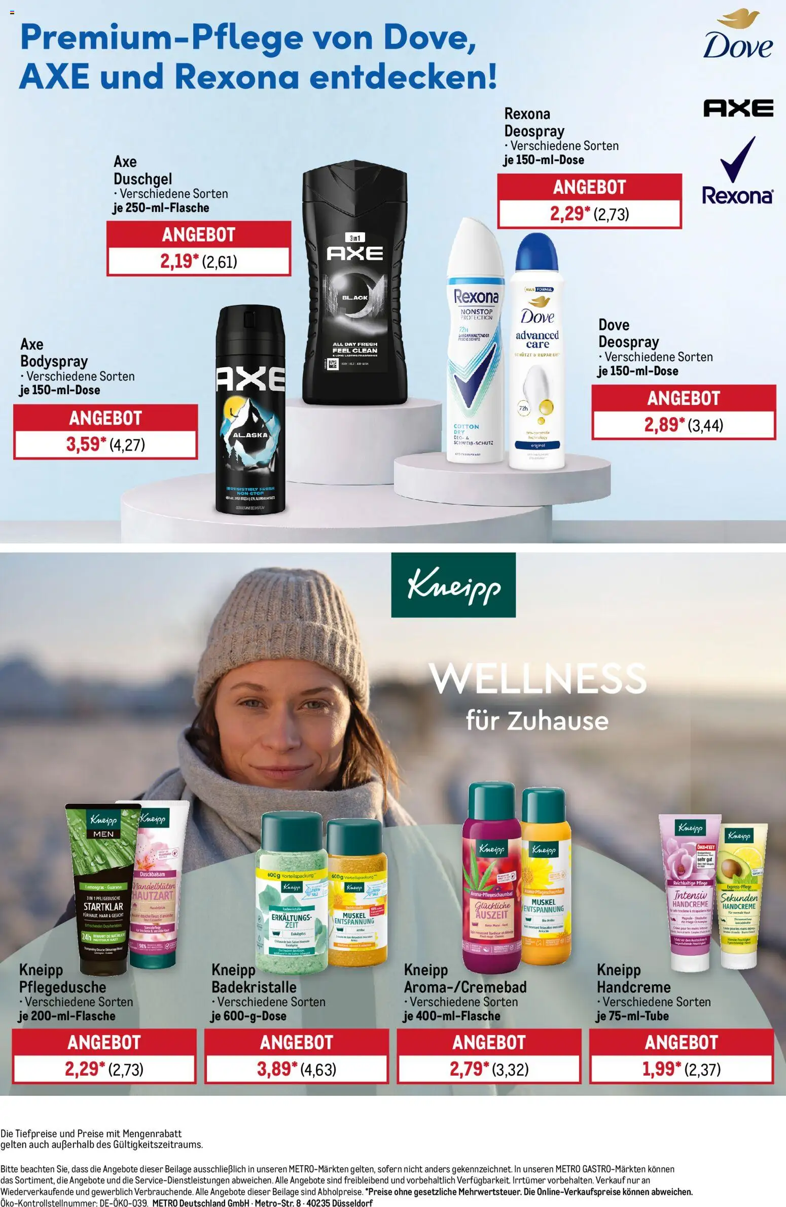 Vorschau von dem Prospekt des Geschäftes Metro, gültig ab dem 02.11.2026 - Handcreme, Duschgel, Axe, Deospray