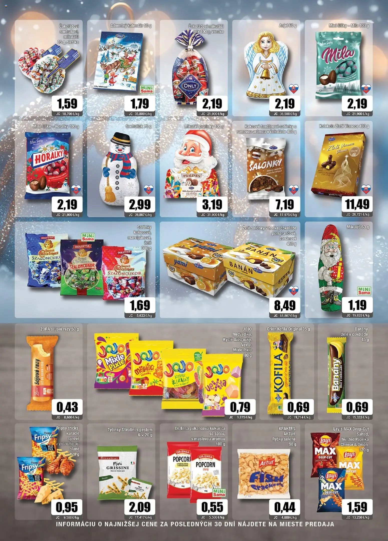 Náhľad Sama letáku platného od 23.10.2026 - Šišky, Paprika, Adventný kalendár, Popcorn, Vesta, Mila, Banány, Horálky