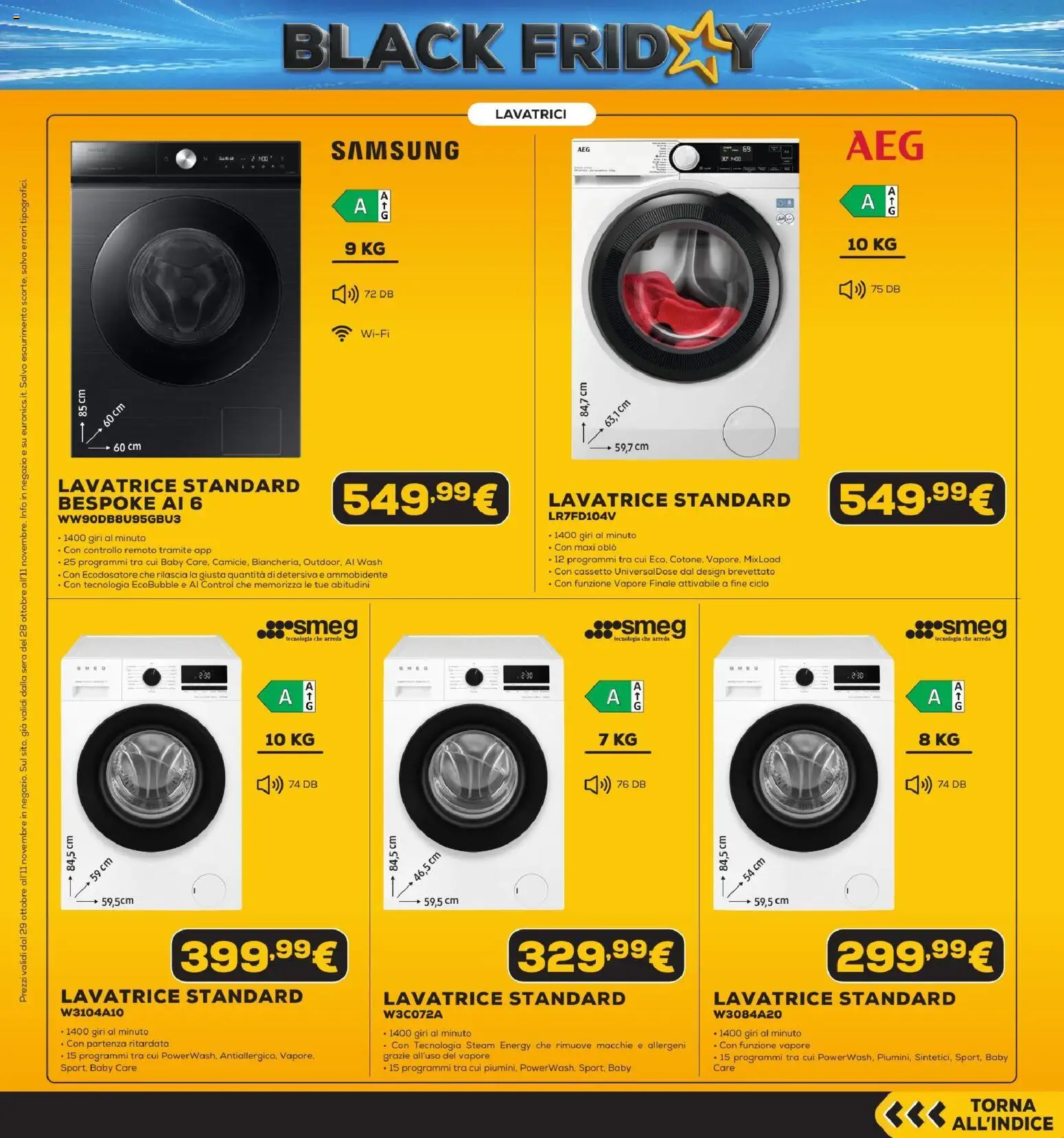 Anteprima dell'opuscolo Euronics Black Friday dal negozio Euronics valido da 29/10/2026 - Samsung, Lavatrice