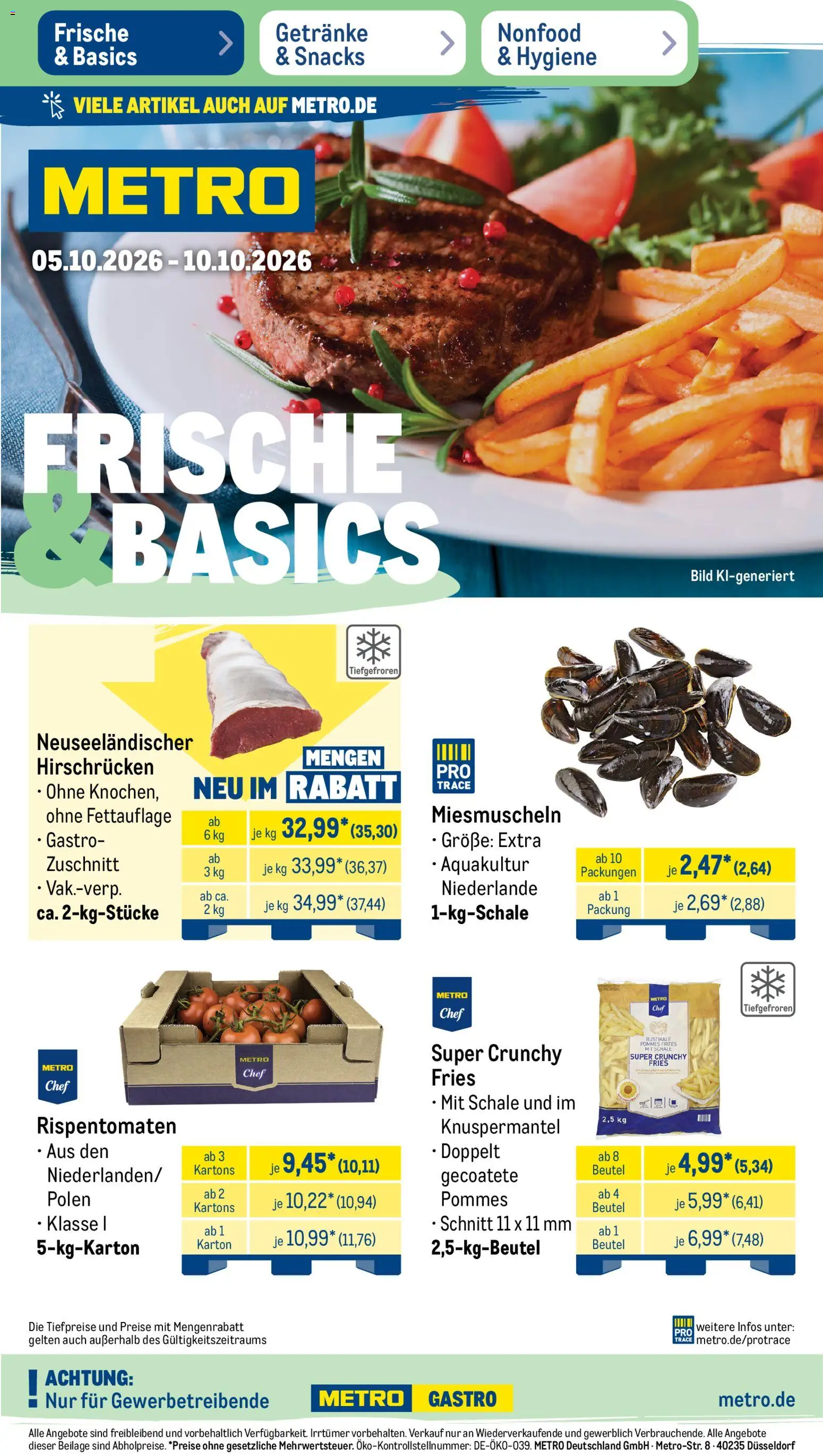 Vorschau von dem Prospekt des Geschäftes Metro, gültig ab dem 05.10.2026 - Pommes, Pommes frites