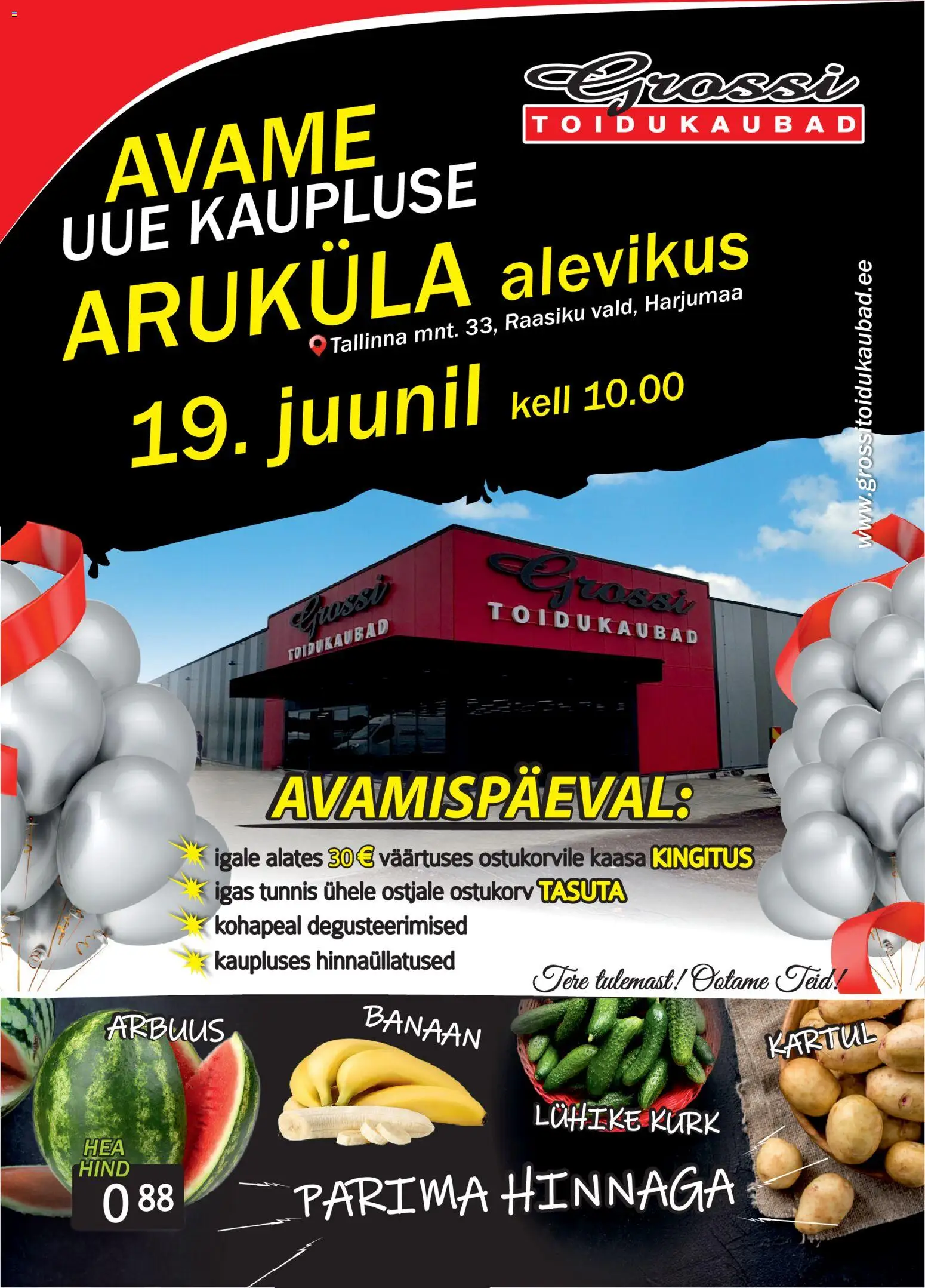 Grossi Toidukaubad kliendilehe eelvaade alates 15.06.2026