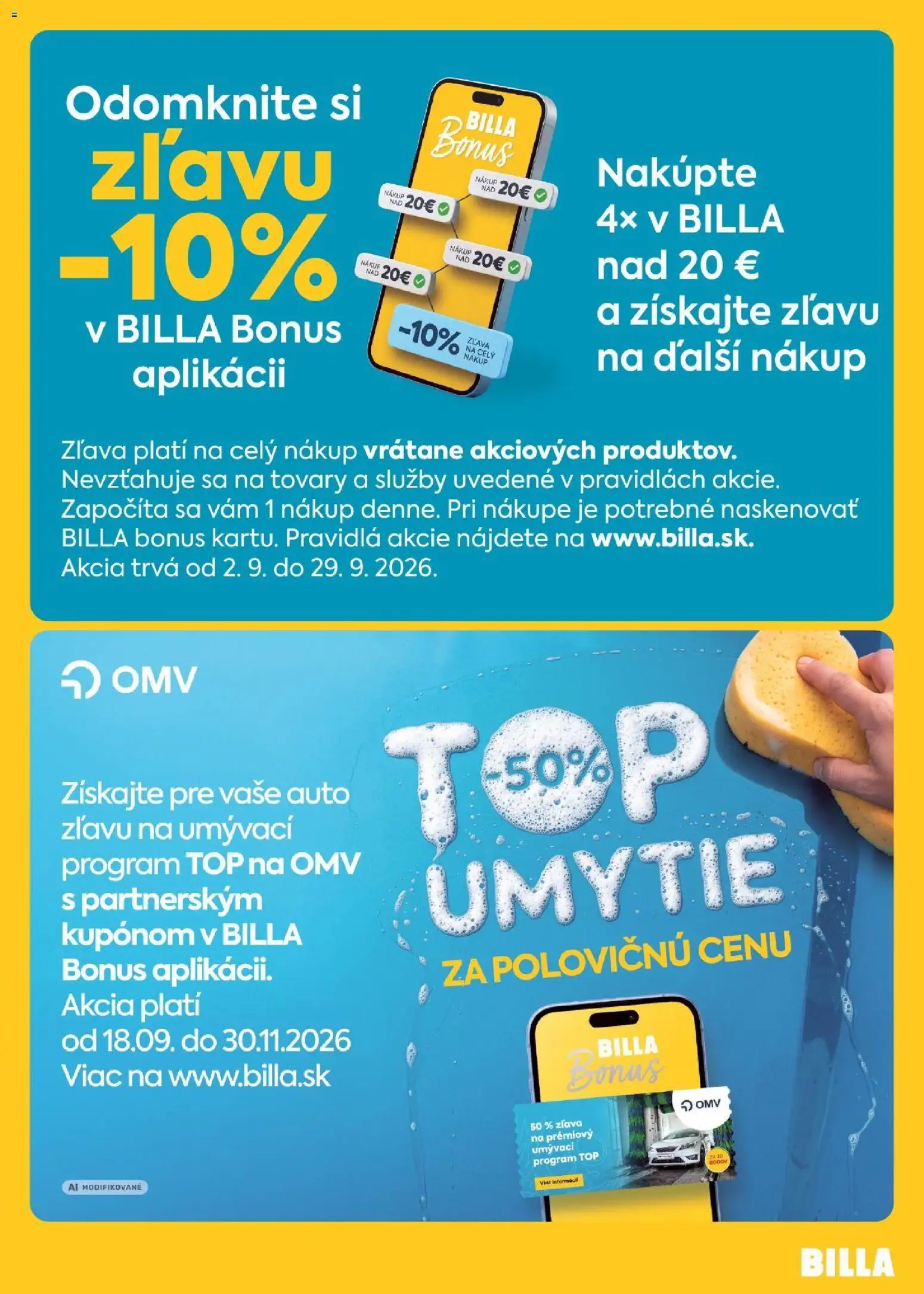 Náhľad Billa letáku platného od 16.09.2026 - Syr, Ryba, Bryndza, Šalát, Treska, Bageta