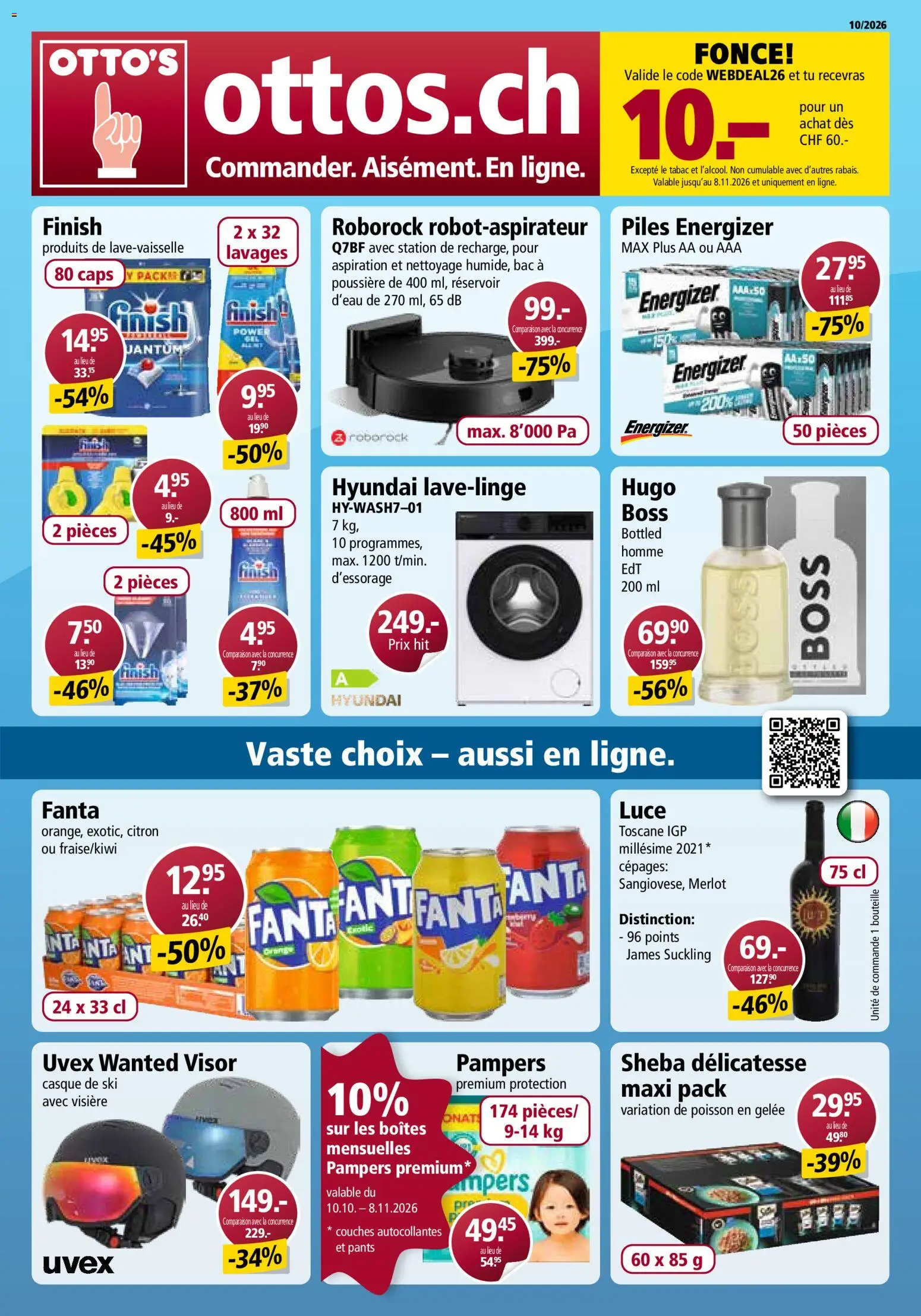 Vorschau des Merkblatts Otto's aktionen Online FR vom Shop Otto's gültig von 10.10.2026 bis 08.11.2026 - Ski, Pampers, Fanta, Merlot