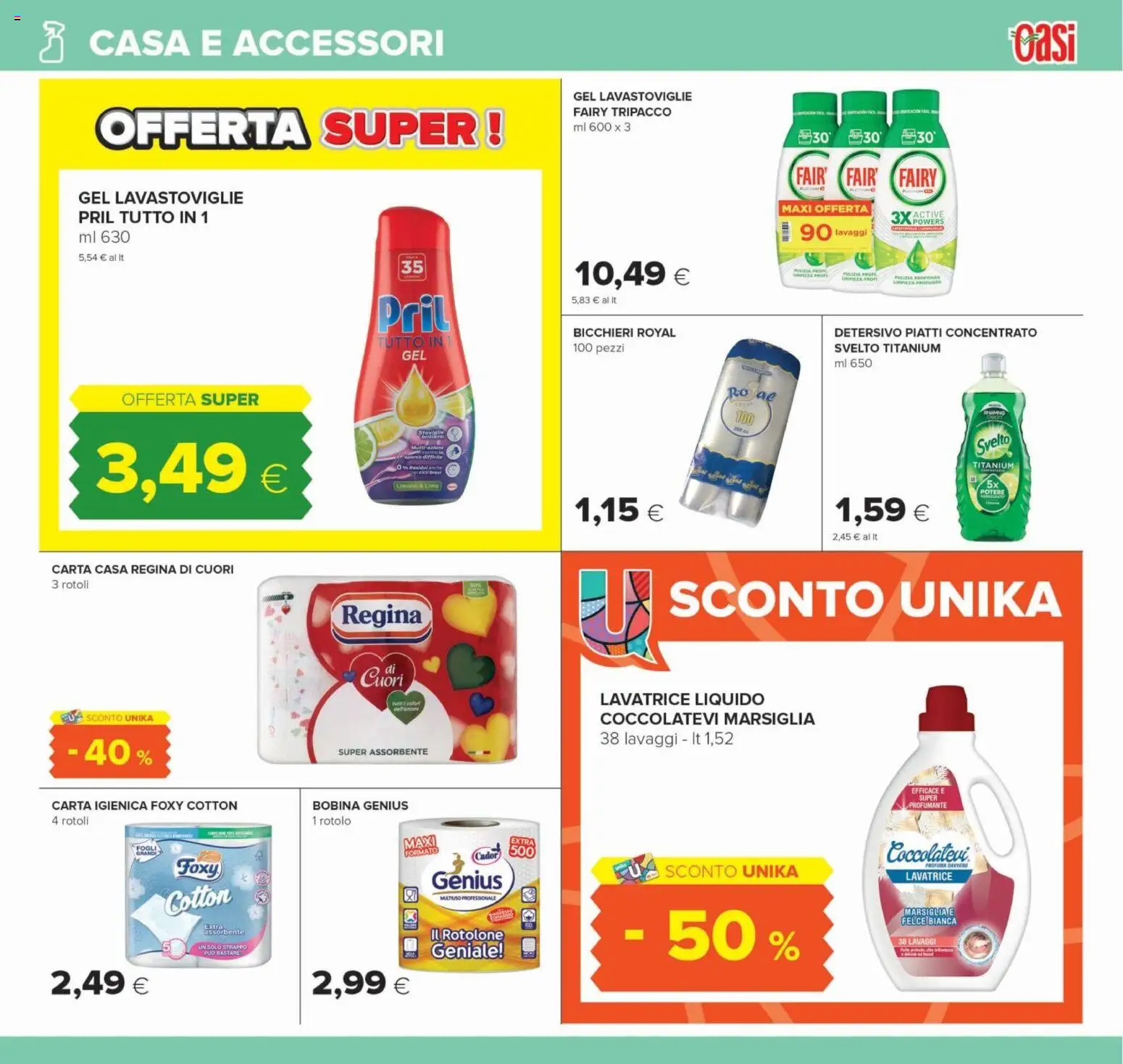 Anteprima dell'opuscolo Oasi volantino Spoltore dal negozio Oasi valido da 22/10/2026 - Lavatrice, Lime, Lavastoviglie, Piatti, Carta igienica
