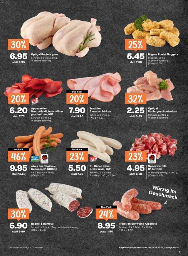 Neue Migros Aktionen ab 15.10.