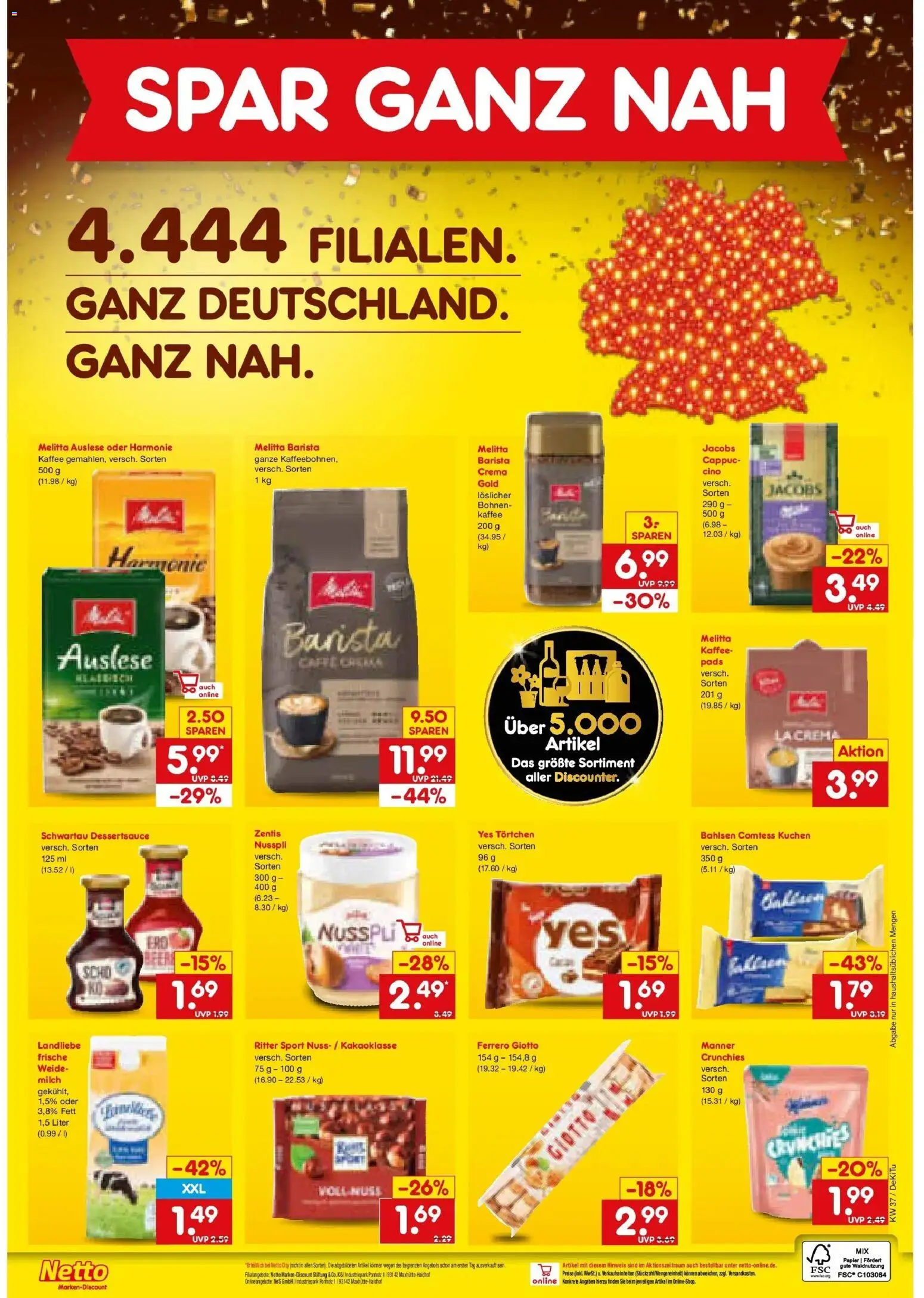 Vorschau von dem Prospekt des Geschäftes Netto Marken-Discount, gültig ab dem 07.09.2026 - Kaffee, Kuchen, Milch, Ritter sport, Melitta, Melitta kaffee