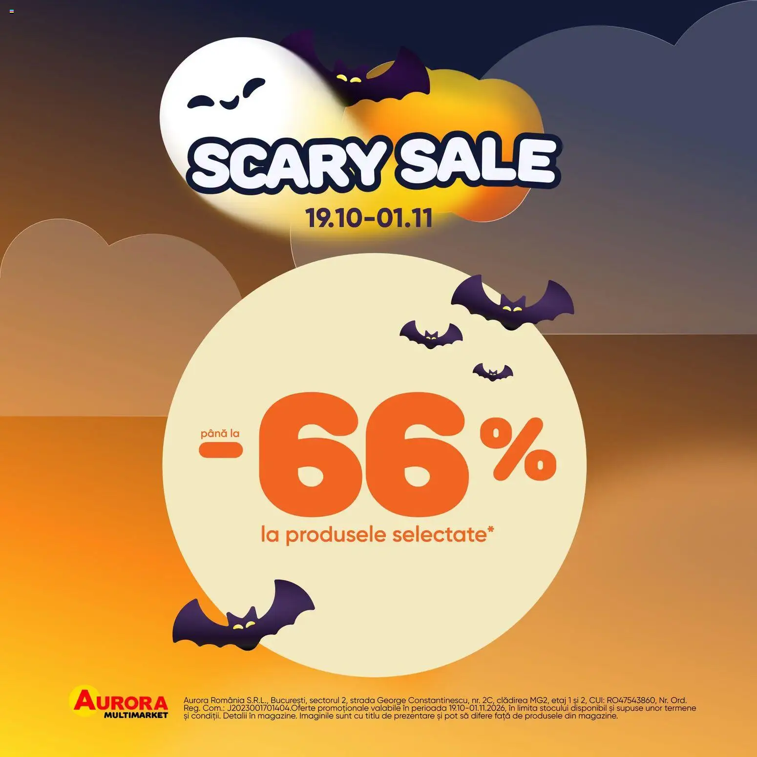 Previzualizarea de cataloage: Aurora Multimarket Aurora Multimarket Scary Sale valabil de la 19.10.2026