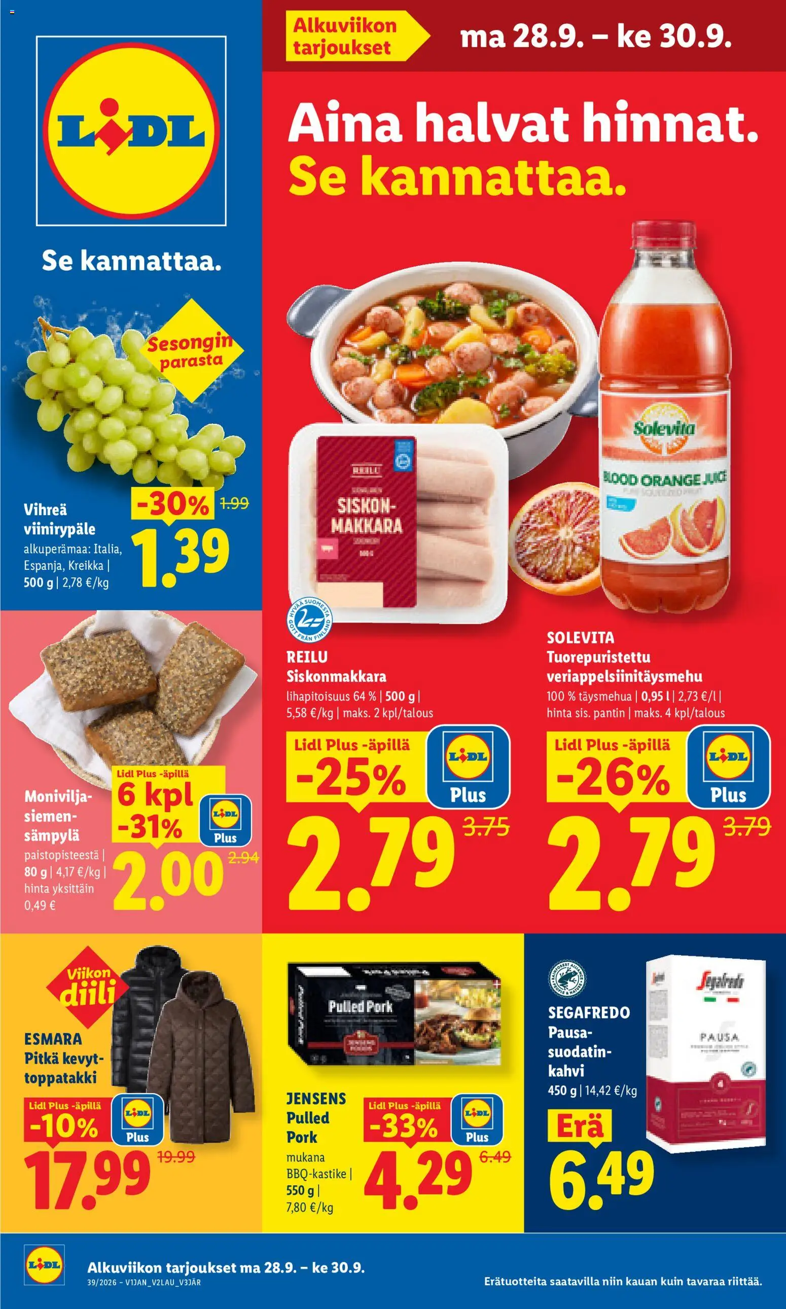 Kaupan Lidl Lidl tarjoukset Vihti esikatselu, voimassa 28/09/2026