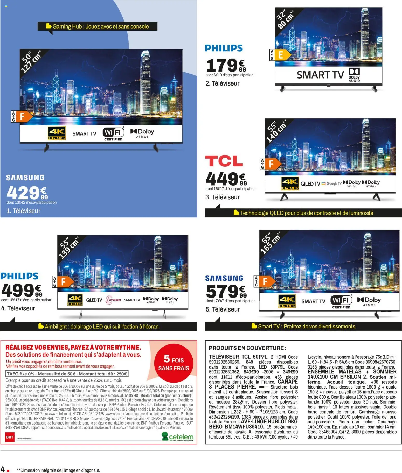 Prévisualisation de But catalogue du magasin But formulaire valide 28/08/2026 - Canapé, Matelas, Smart TV, Sommier, Mousse, Couverture, Plateau, Audio