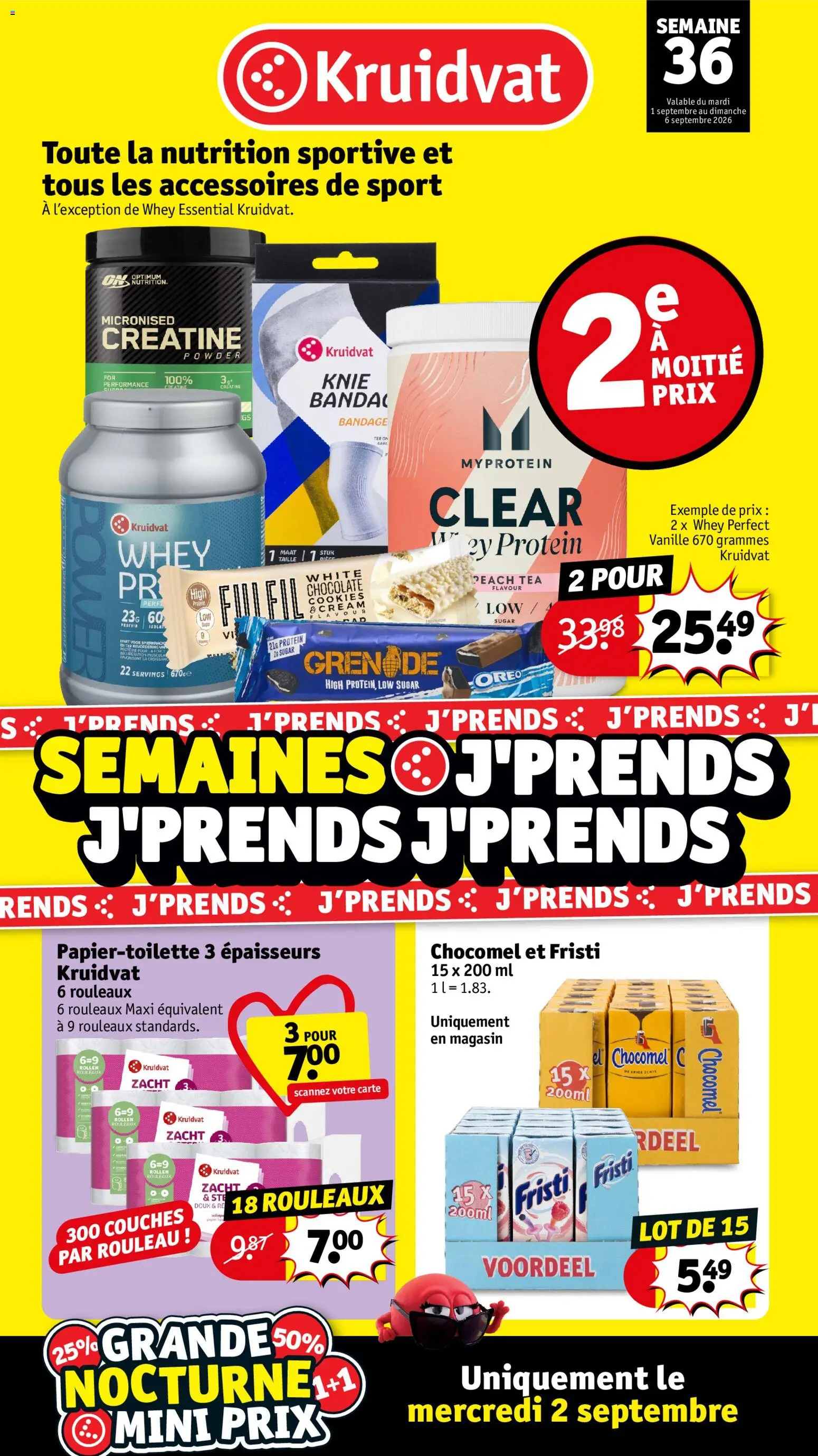 Voorbeeld van Kruidvat folder semaine 36 van winkel Kruidvat geldig vanaf 01/09/2026 - La, Oreo, Whey, Vanille, Papier
