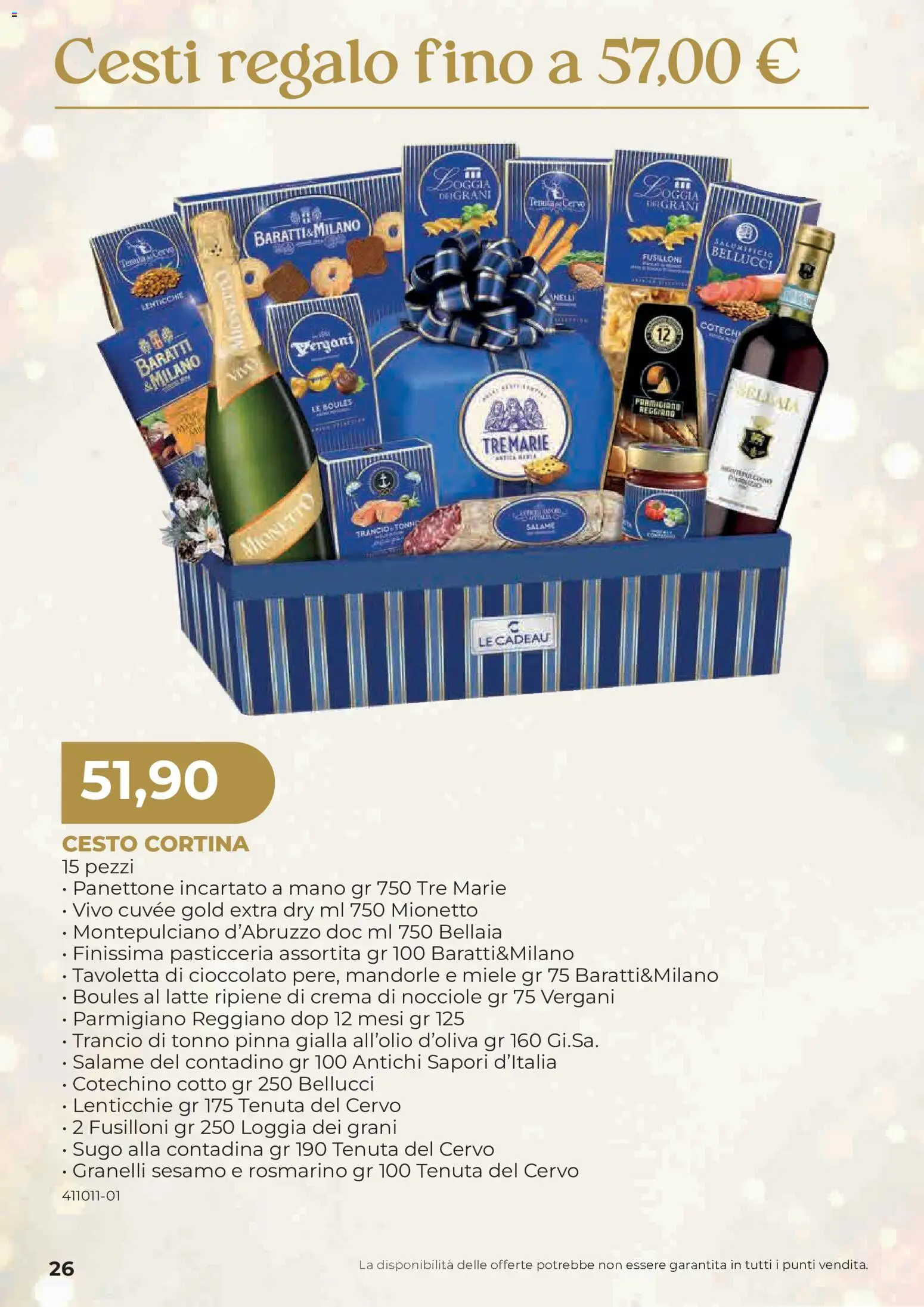 Anteprima dell'opuscolo Sogegross volantino Strenne dal negozio Sogegross valido da 27/10/2026 - Latte, Cioccolato, Lenticchie, Parmigiano reggiano, Salame, Mionetto, Tavoletta, Cesti regalo
