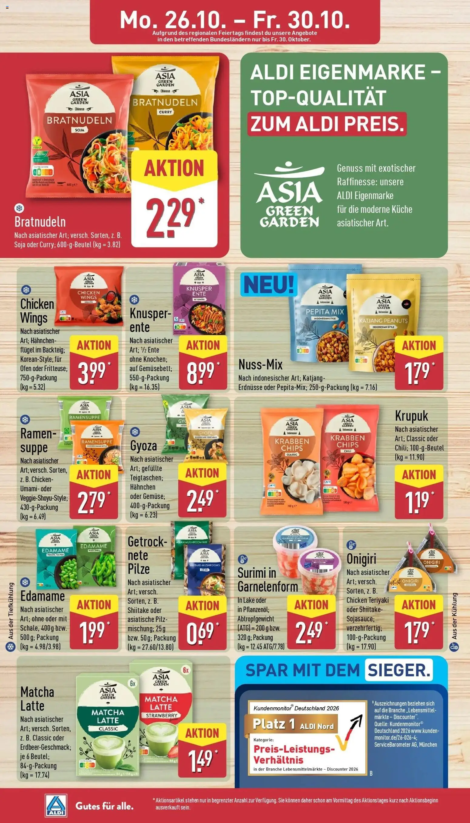 Vorschau von dem Prospekt des Geschäftes Aldi, gültig ab dem 26.10.2026