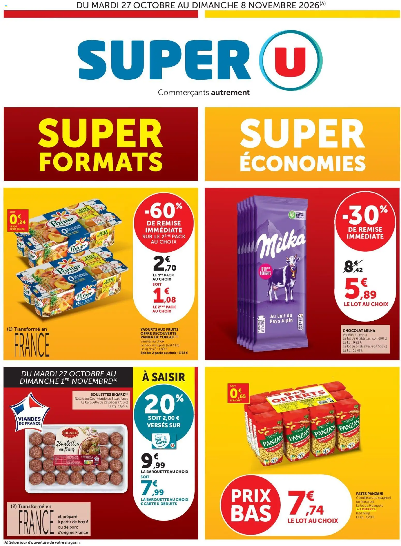 Prévisualisation de Super U - Les prix bas de la semaine du magasin Super U formulaire valide 27/10/2026