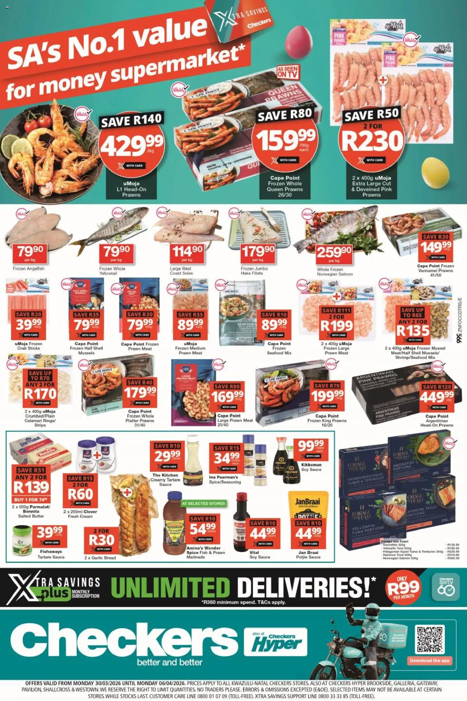Checkers - Kwazulu Natal - Seafood Promotion 30/03 - 06/04/2026
