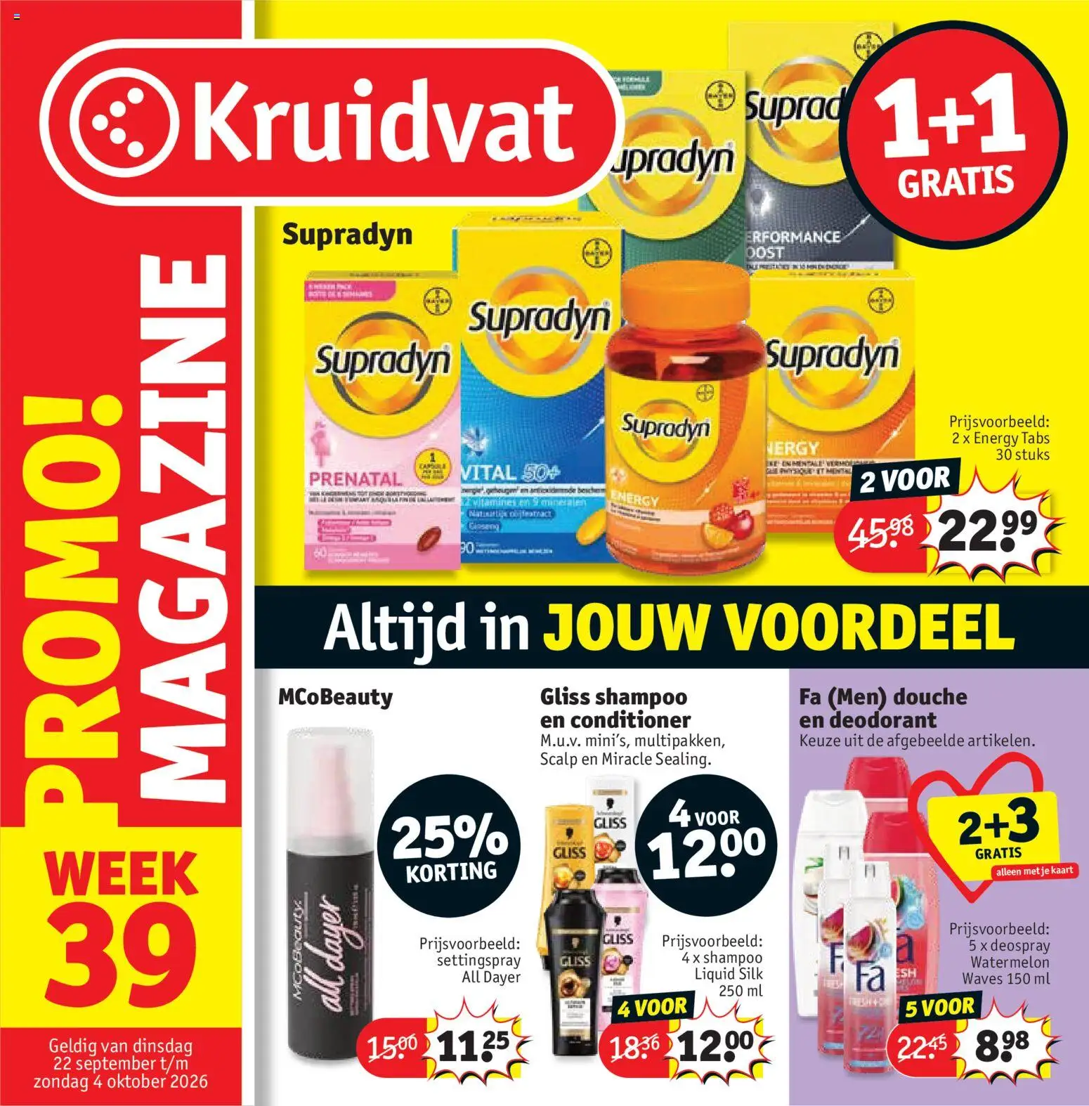 Voorbeeld van Kruidvat Folder van winkel Kruidvat geldig vanaf 22/09/2026 - Kaart, Douche, Shampoo, Deodorant, Conditioner