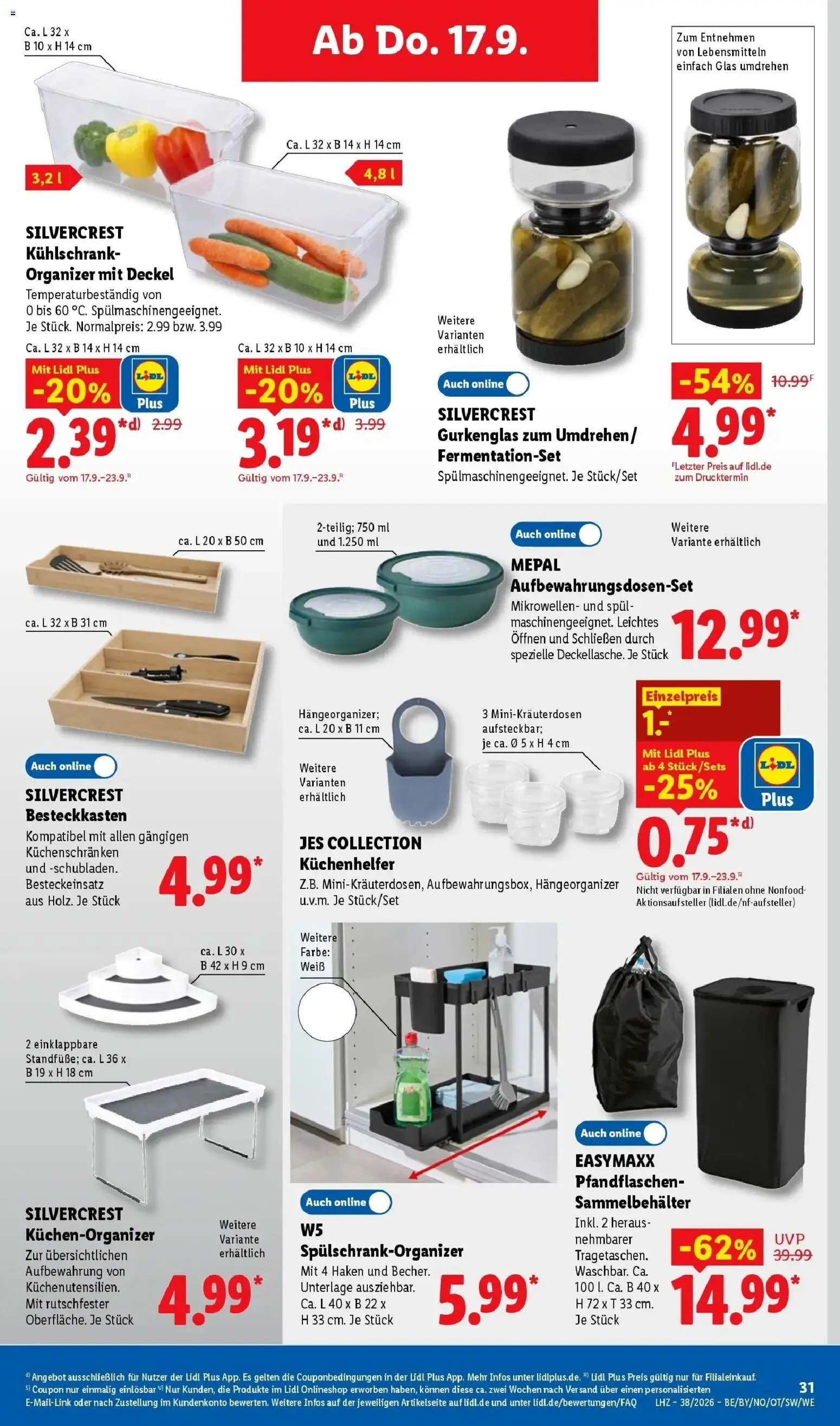 Vorschau von dem Prospekt des Geschäftes Lidl, gültig ab dem 14.09.2026 - Kühlschrank