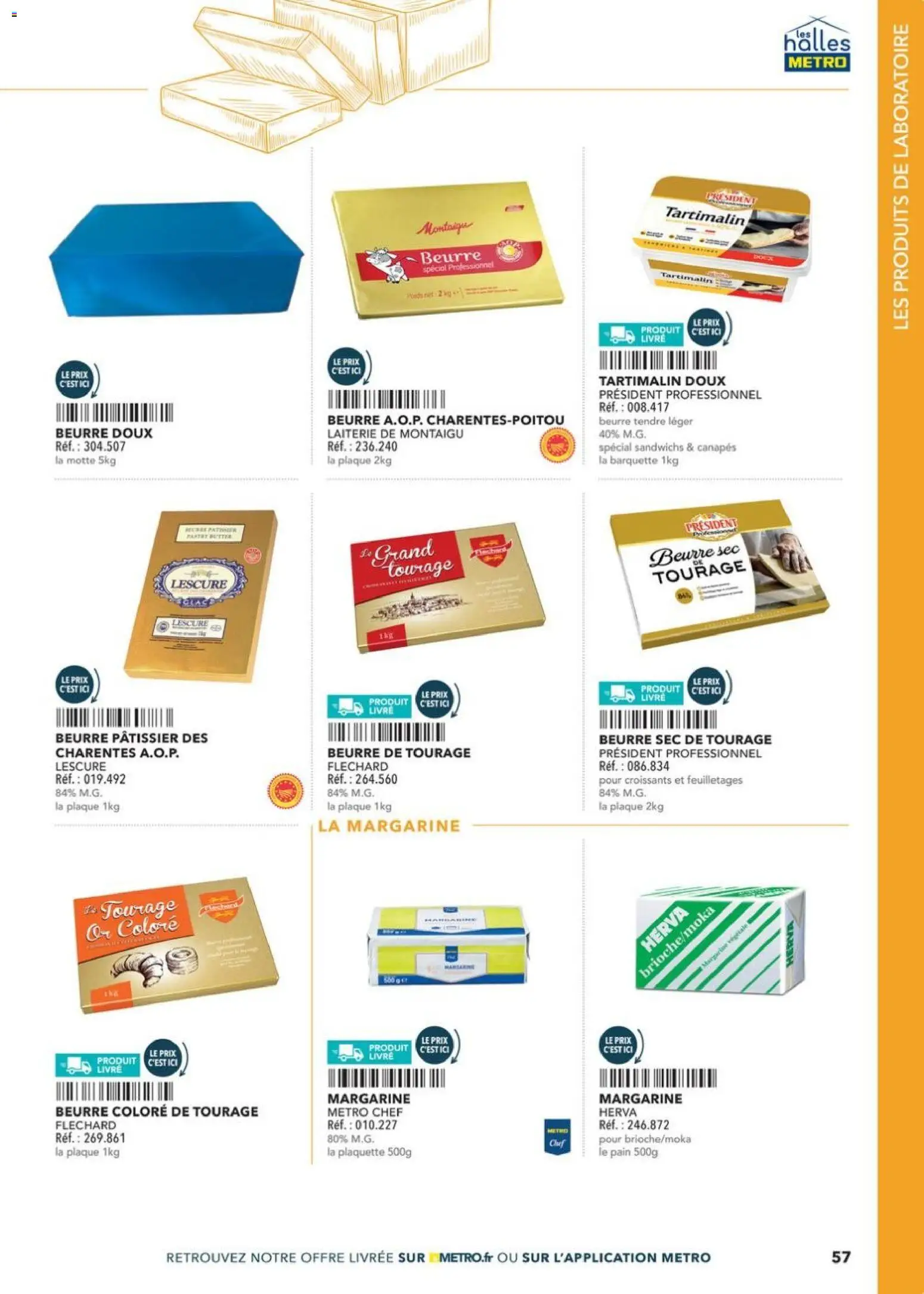 Prévisualisation de Boulangers Pâtissiers du magasin METRO formulaire valide 30/04/2026 - Canapés, Livre, Pain, Beurre, Margarine, Beurre de tourage, Beurre doux
