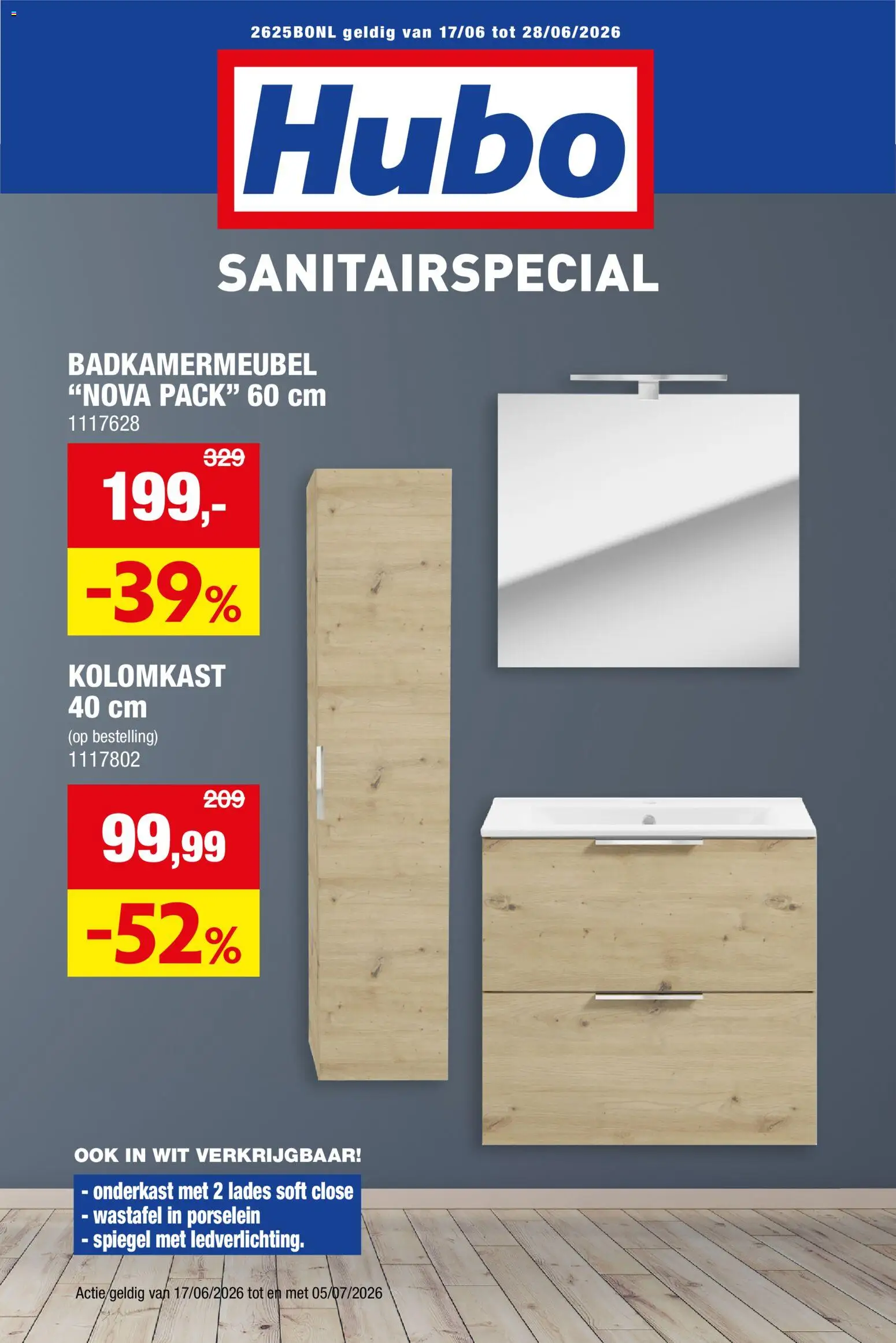 Voorbeeld van Hubo Folder Sanitairspecial van winkel Hubo geldig vanaf 17/06/2026 - Spiegel