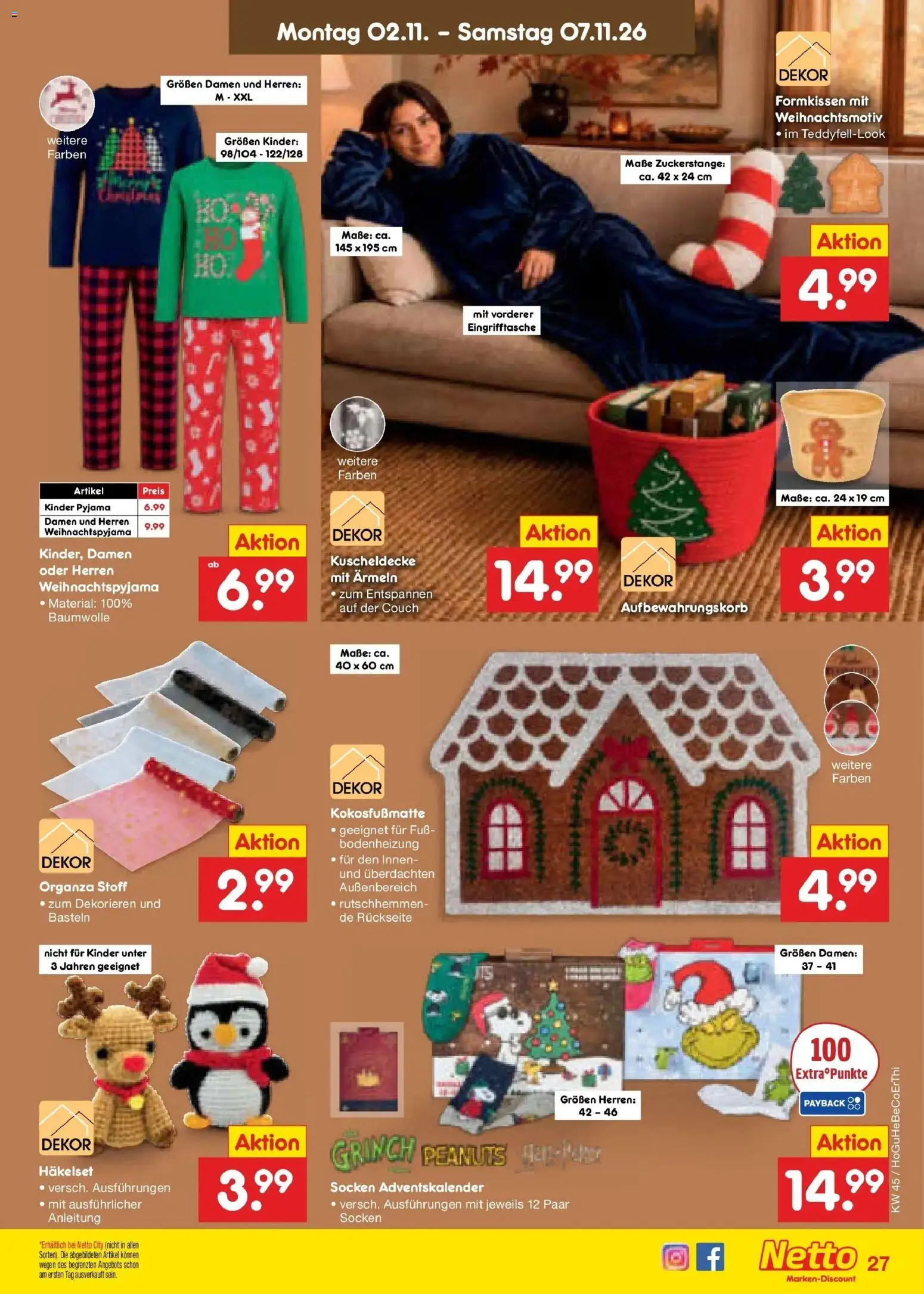 Vorschau von dem Prospekt des Geschäftes Netto Marken-Discount, gültig ab dem 02.11.2026 - Couch, Pyjama, Socken