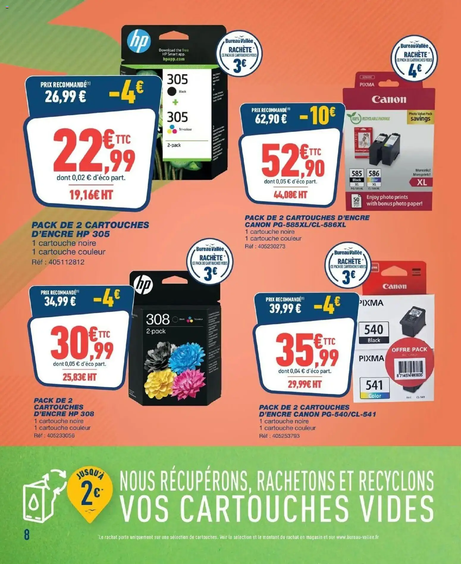 Prévisualisation de Prix en folie! du magasin Bureau Vallée formulaire valide 02/11/2026 - Bureau, Porte, Thé, Cartouche, Cartouches d'encre Canon