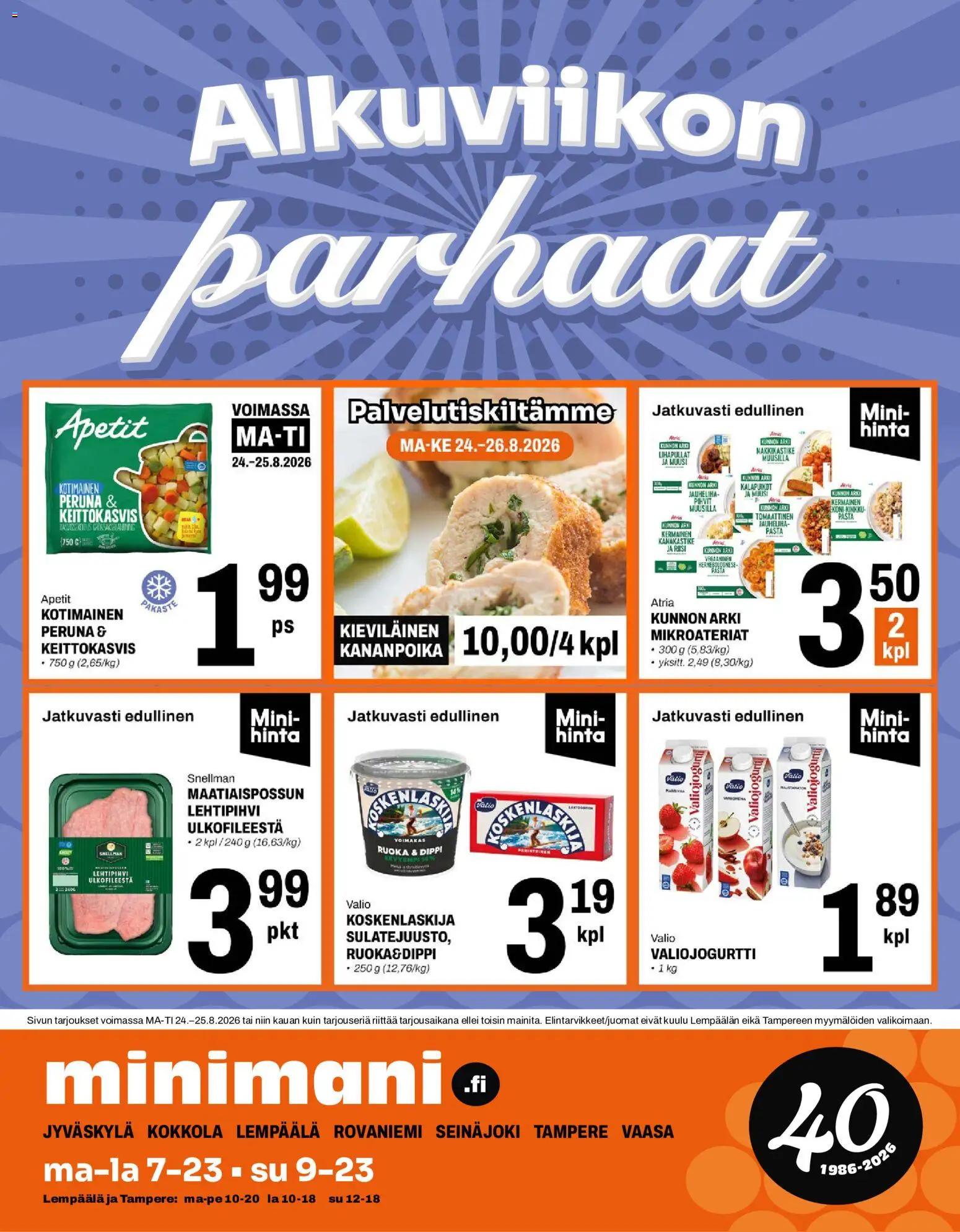 Kaupan Minimani Minimani tarjoukset esikatselu, voimassa 24/08/2026