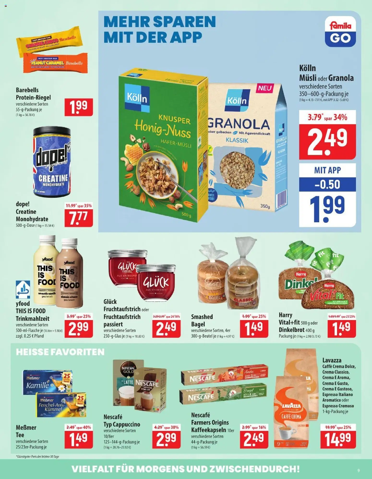 Vorschau von dem Prospekt des Geschäftes Famila, gültig ab dem 26.10.2026 - YFood, Vanille, Nescafe, Messmer, Nescafe gold, Kolln, Musli, Kolln musli