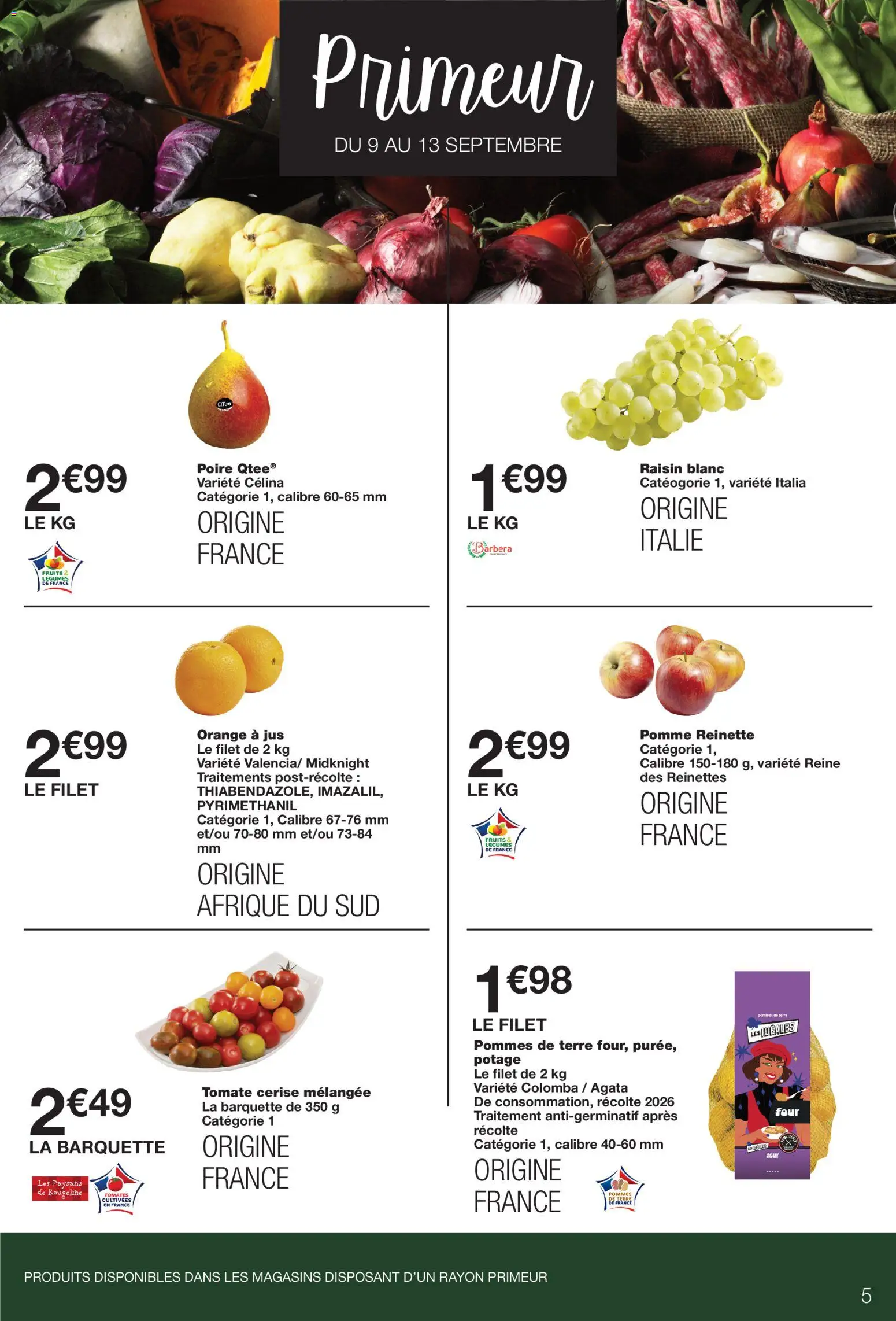 Prévisualisation de Monoprix catalogue du magasin Monoprix formulaire valide 08/09/2026 - Fruits, Pomme, Four, Tomate, Raisin, Jus, Pommes, Raisin blanc