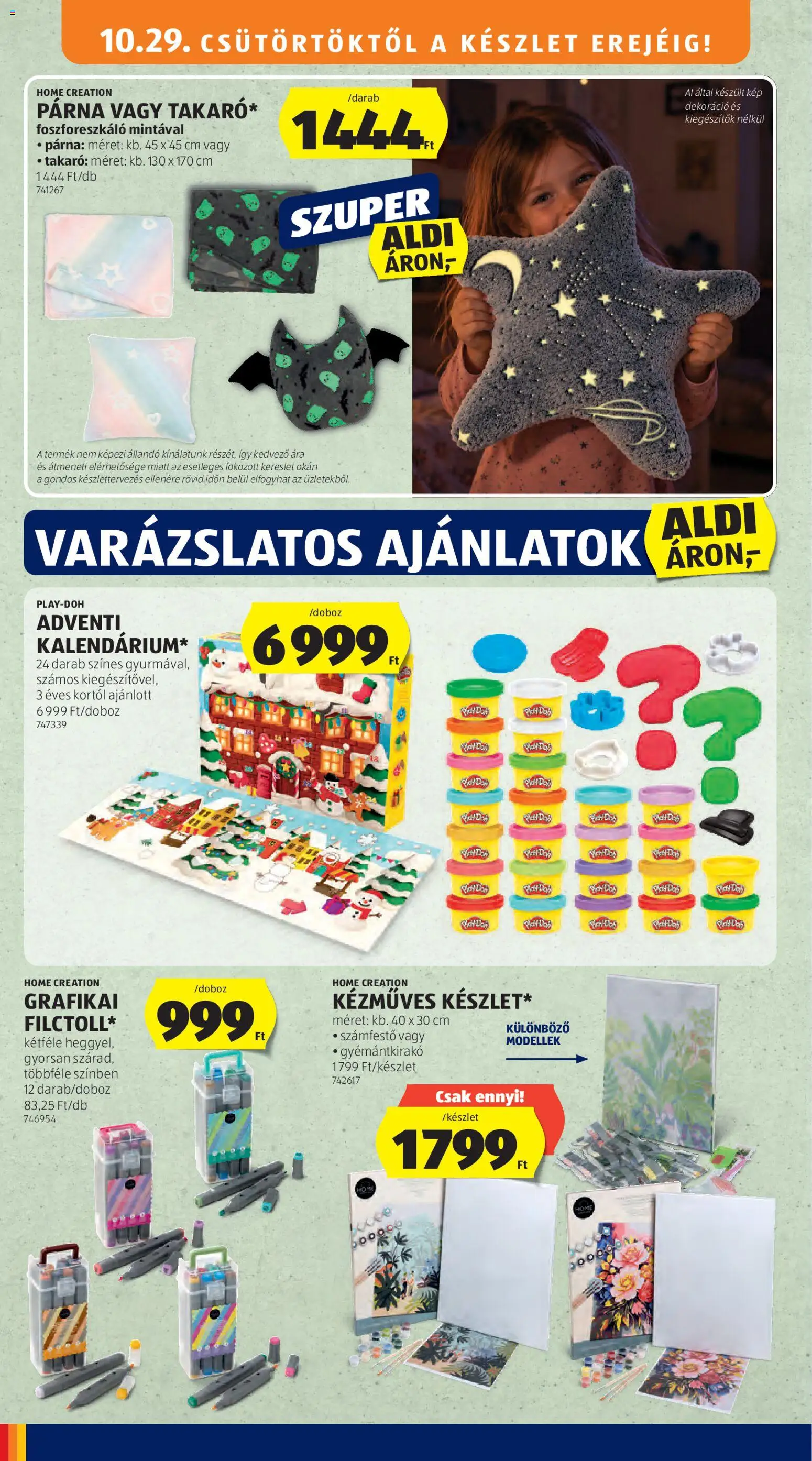 Aldi - Aldi Középső sor termékei megtekintése, amely érvényes 2026.10.29.-től - Párna, Takaró, Play-Doh