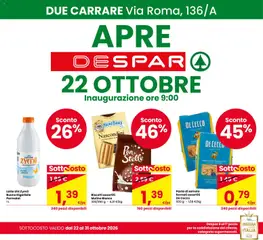 Anteprima dell'opuscolo Despar volantino Due Carrare dal negozio Despar valido da 22/10/2026