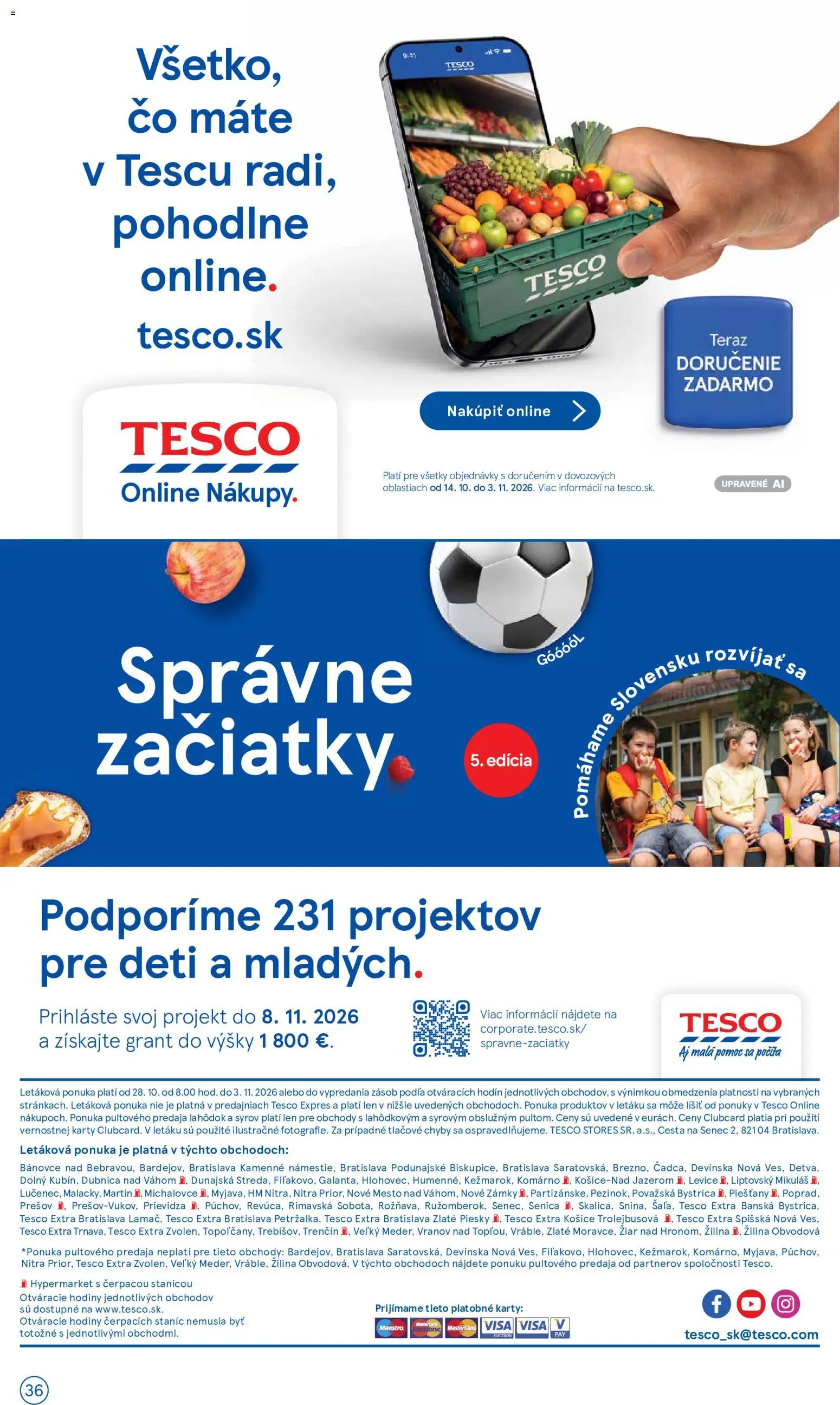 Náhľad Tesco letáku platného od 28.10.2026
