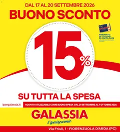Anteprima dell'opuscolo Galassia volantino Buono Sconto dal negozio Galassia valido da 17/09/2026
