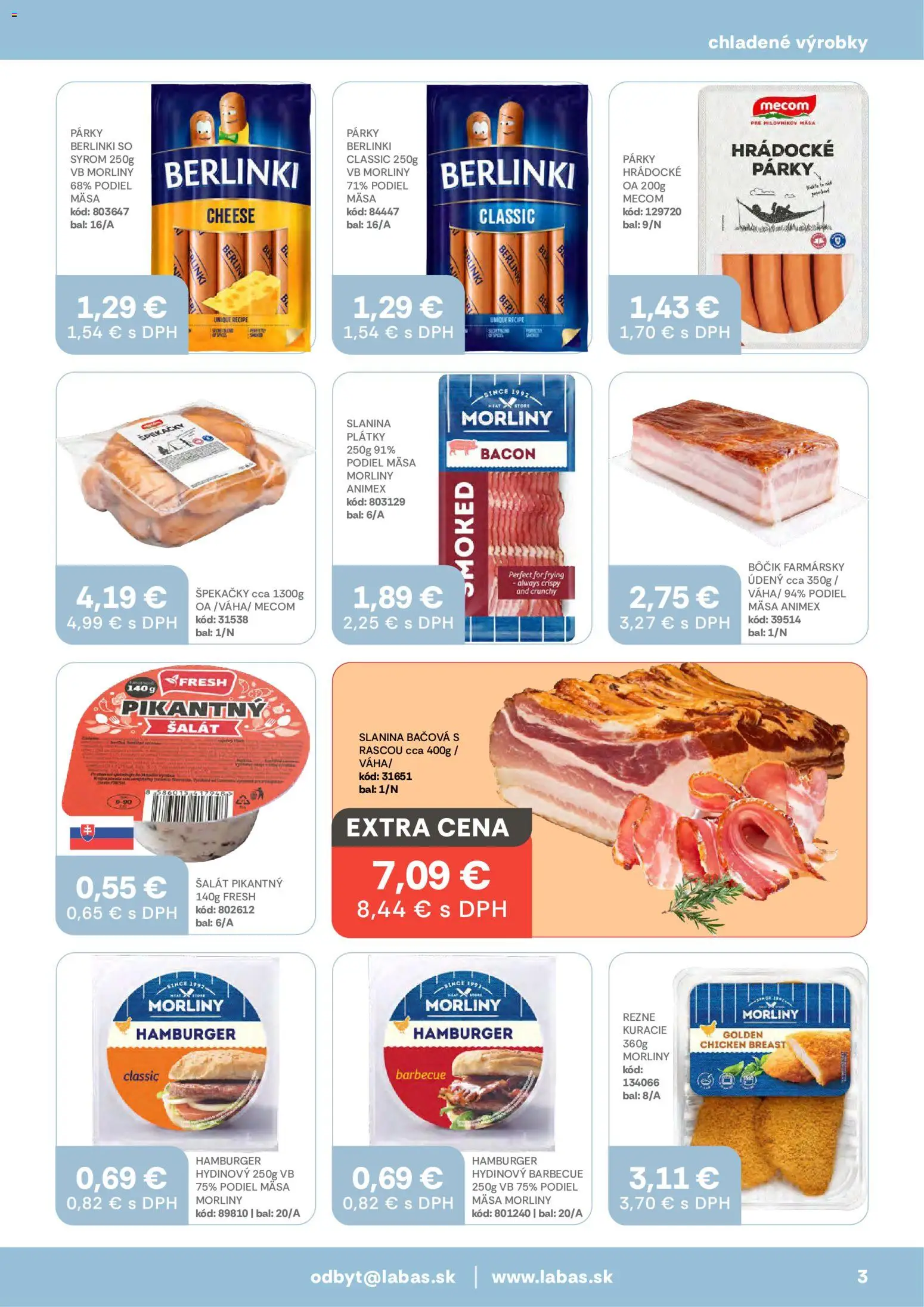 Náhľad Labaš letáku platného od 23.10.2026 - Hamburger, Šalát, Slanina, Párky, Rezne, Bôčik