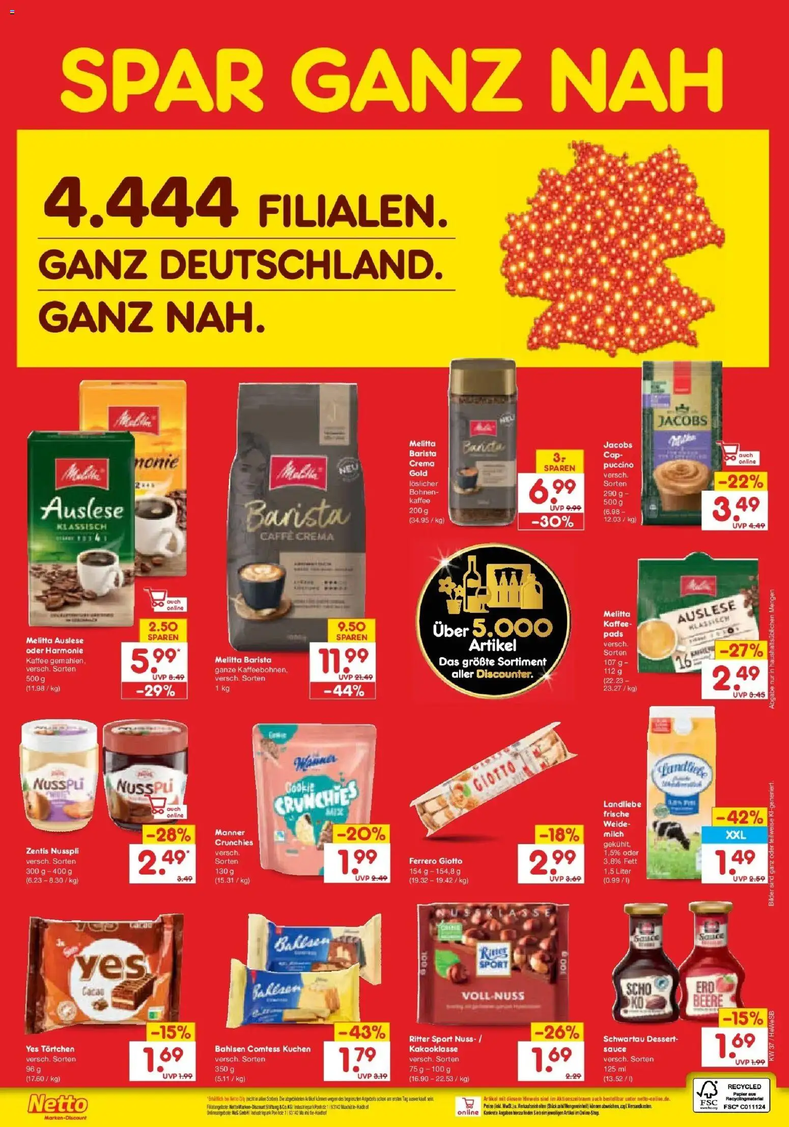 Vorschau von dem Prospekt des Geschäftes Netto Marken-Discount, gültig ab dem 07.09.2026 - Bilder, Kaffee, Kuchen, Milch, Ritter sport, Melitta, Melitta kaffee, Zentis nusspli