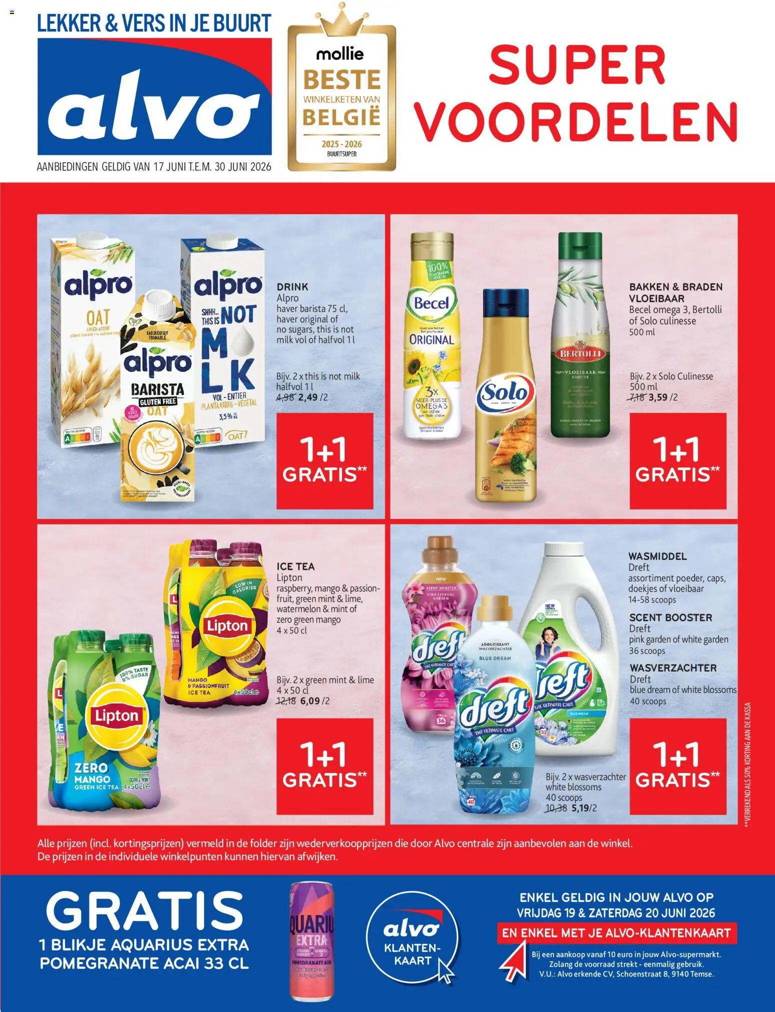 Voorbeeld van Alvo Folder van winkel Alvo geldig vanaf 17/06/2026 - Mango, Omega, Omega 3, Kaart, Wasmiddel, Haver, Wasverzachter, Doekjes