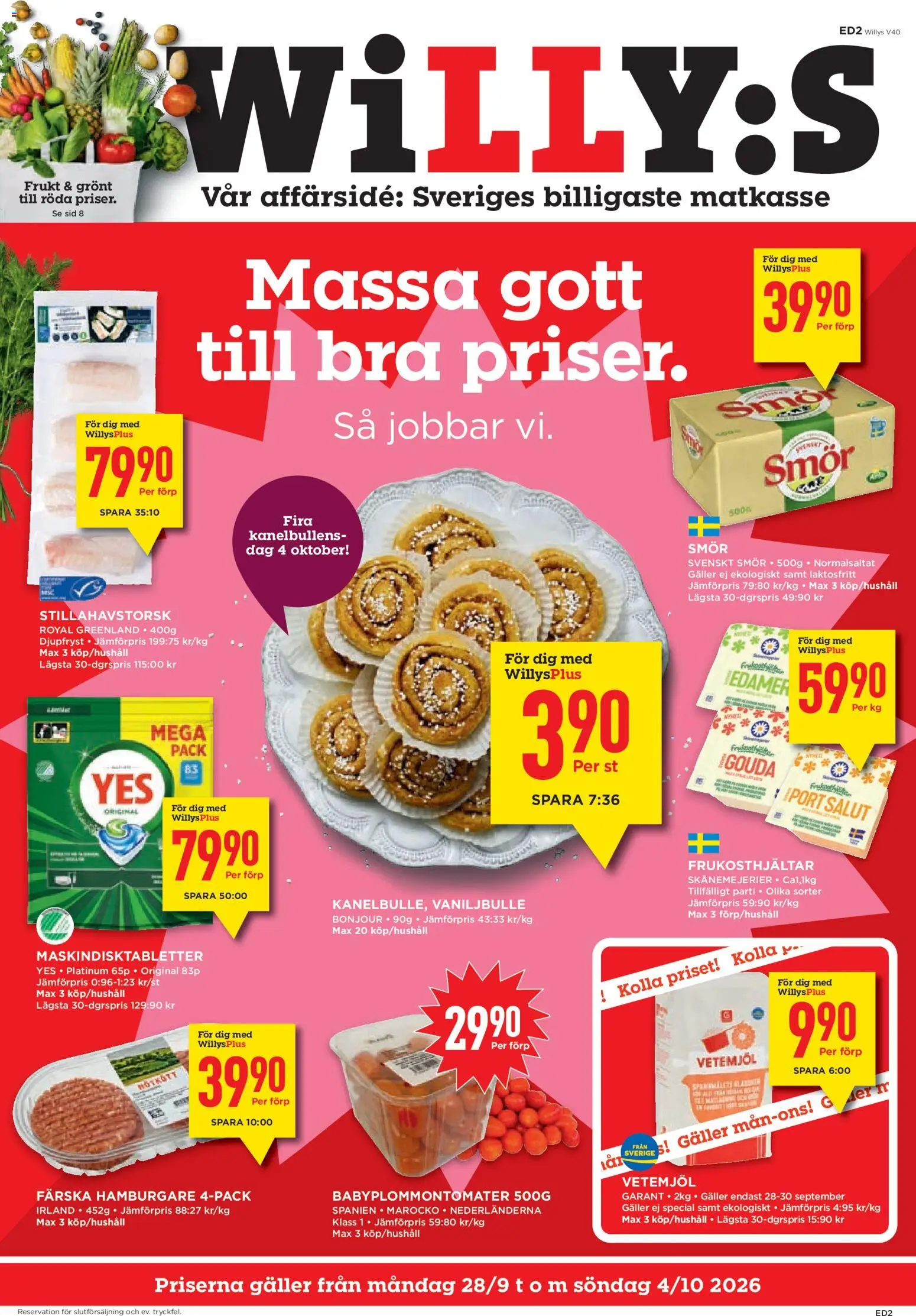 Förhandsgranska reklamblad Willys erbjudanden från butik Willys gäller från 28/09/2026