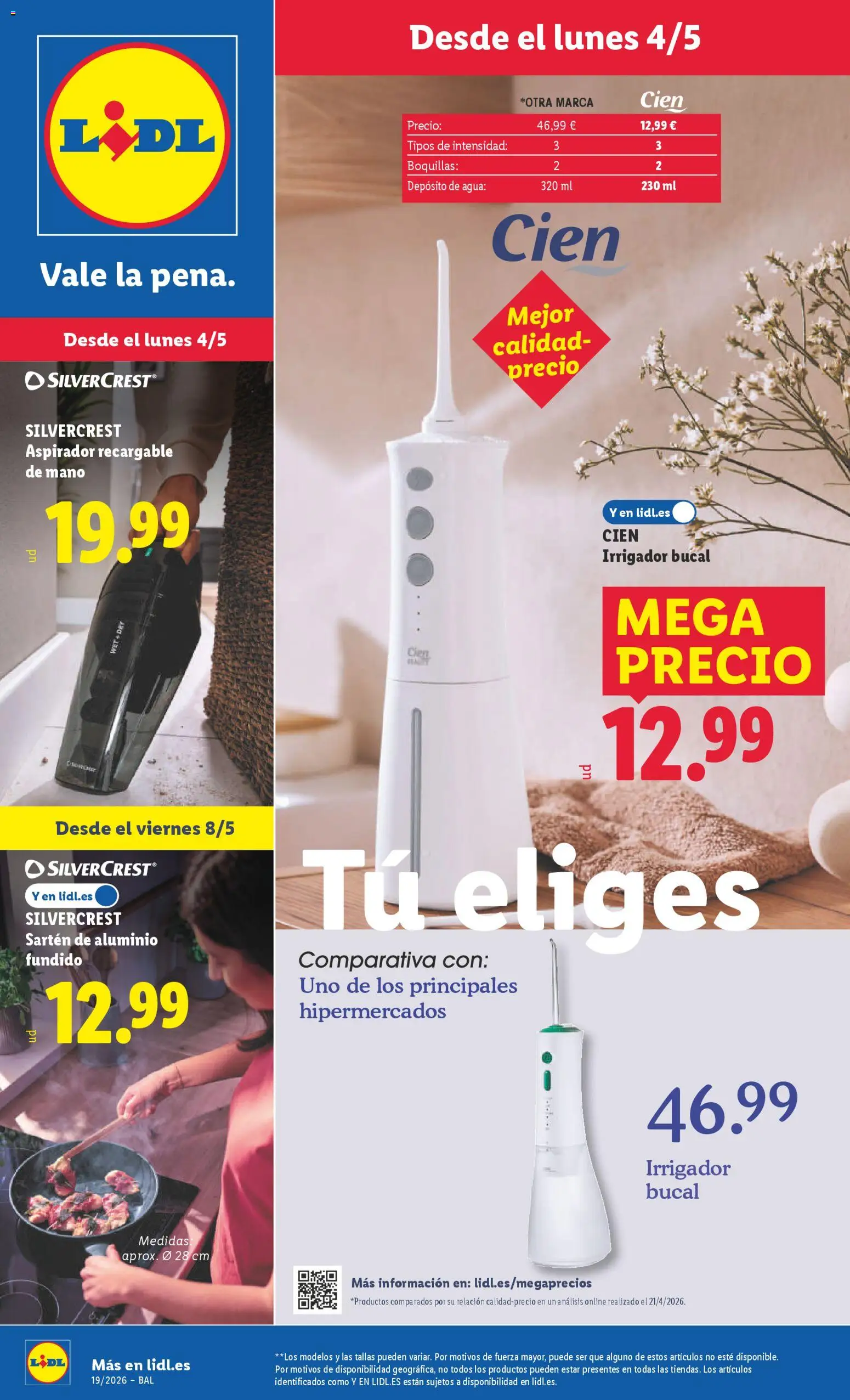 Vista previa del folleto de la tienda Lidl válido desde el 04/05/2026 - Pan, Aspirador, Agua, Irrigador bucal