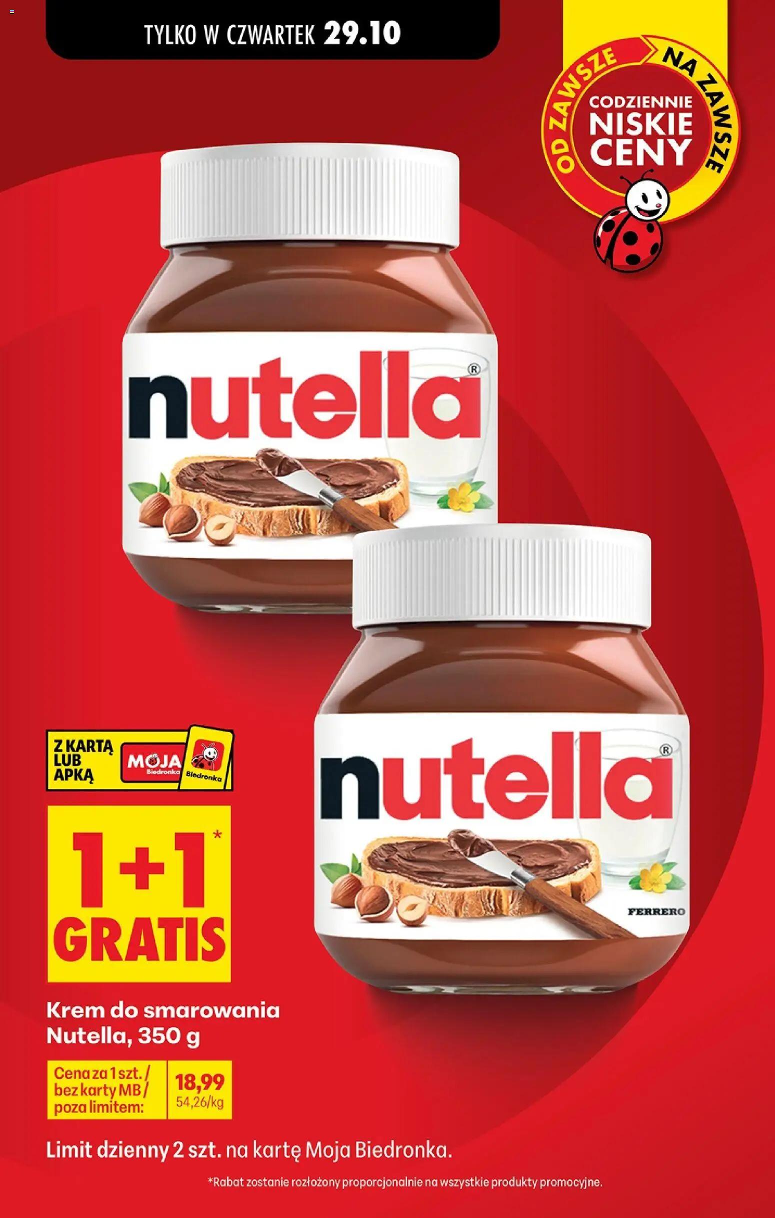 Pogląd gazetki "Biedronka gazetka od czwartku" ze sklepu Biedronka ważnej od 29.10.2026 - Nutella, Krem, Karta