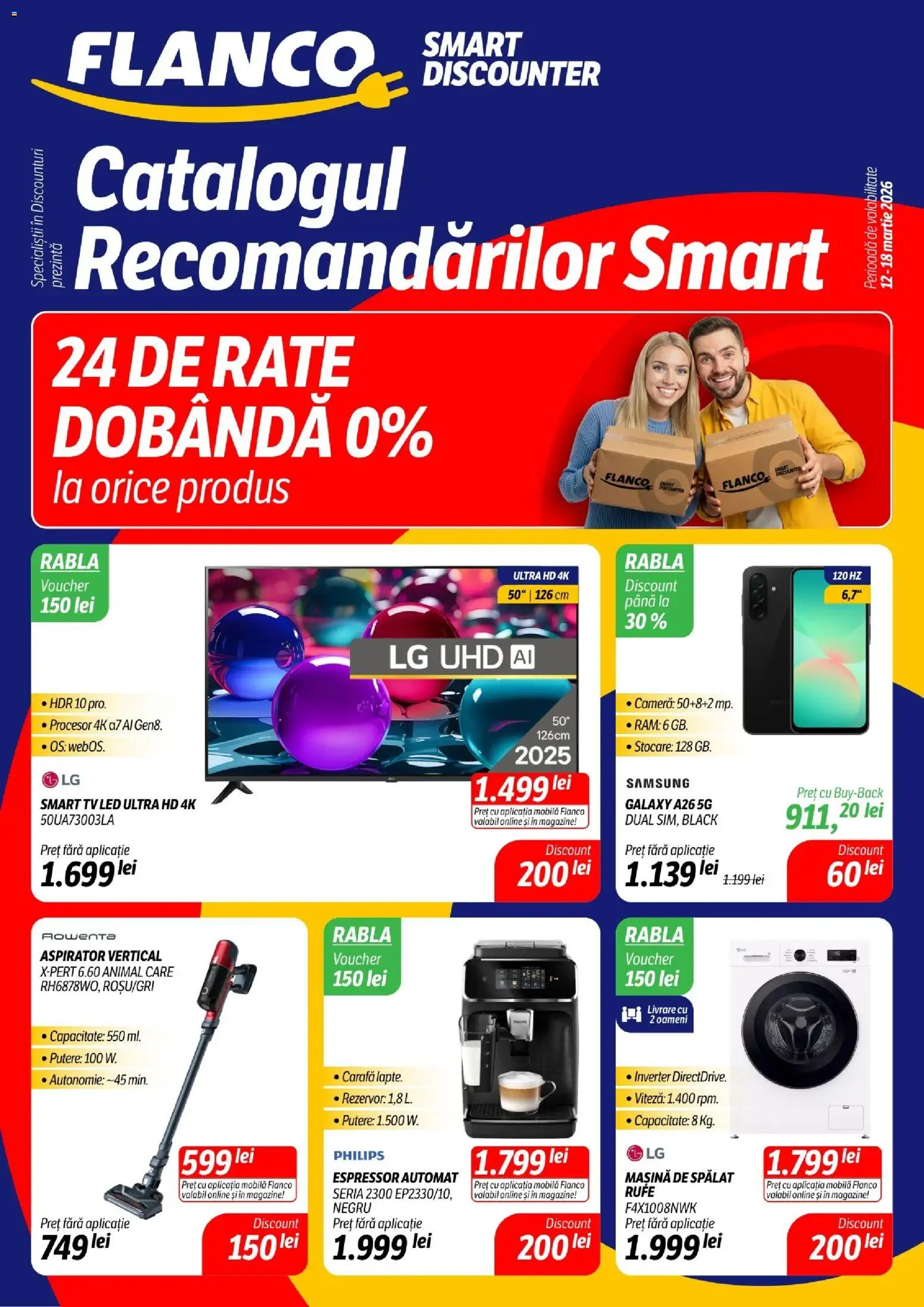 Previzualizarea de cataloage: Flanco Flanco Catalog valabil de la 12.03.2026 - Mașină De Spălat, Aspirator, Philips, Black, Cameră, Smart TV, Espressor, LED