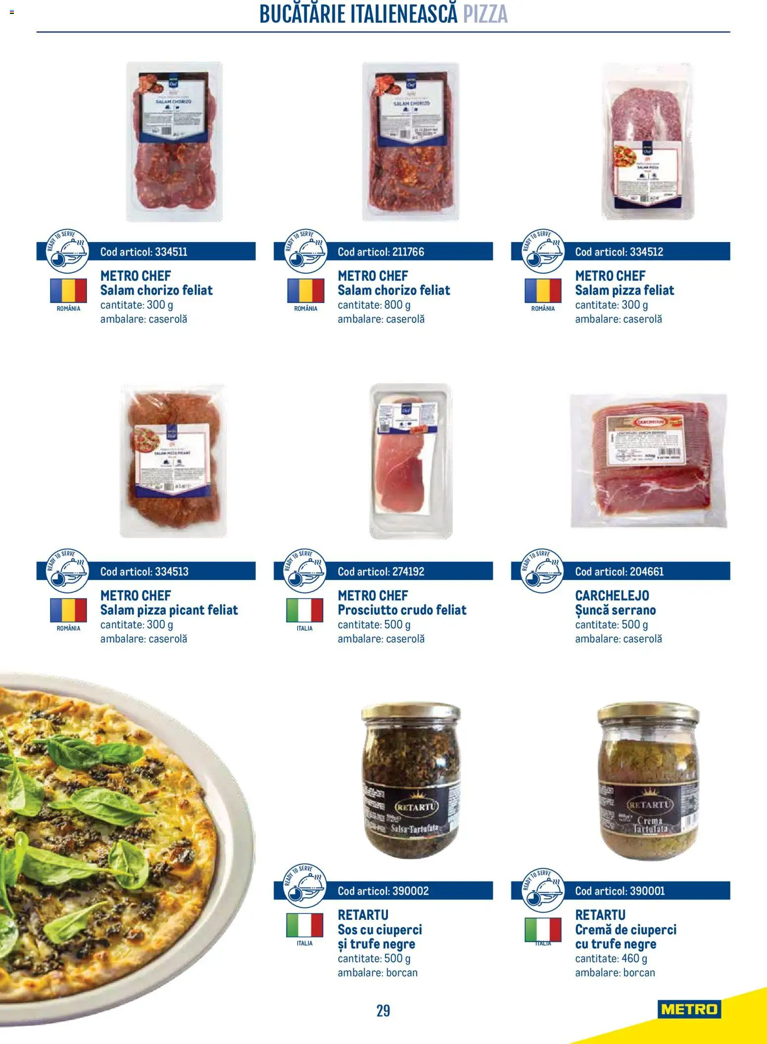 Previzualizarea de cataloage: Metro Metro Catalog Smart Chef valabil de la 21.04.2026 - Pizza, Bucătărie, Ciuperci, Salam, Cremă, Sos, Șuncă, Caserola