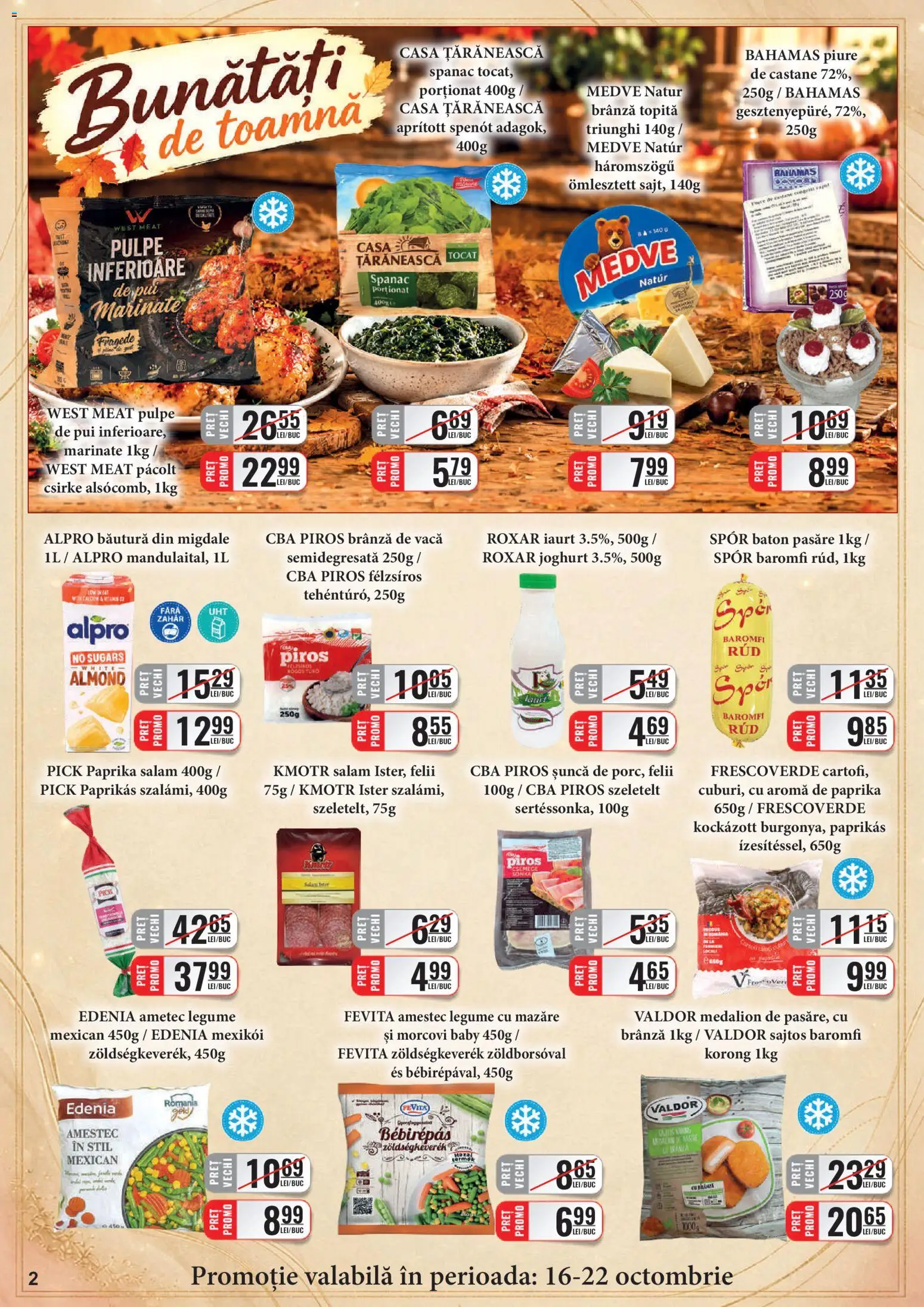 Previzualizarea de cataloage: CBA CBA Catalog C+C valabil de la 16.10.2026 - Baby, Spanac, Migdale, Brânză, Legume, Salam, Brânză De Vacă, Amestec