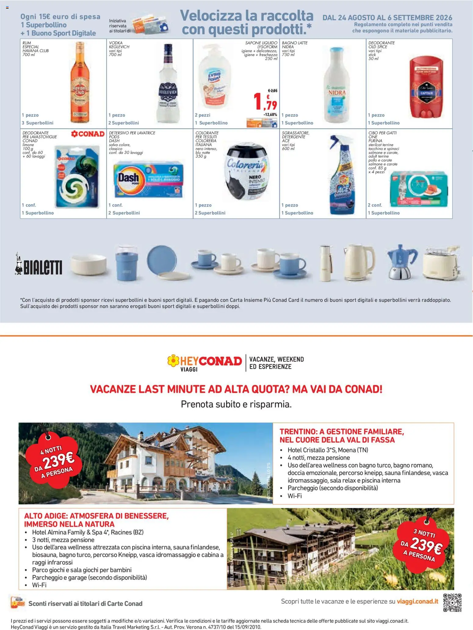 Anteprima dell'opuscolo Conad volantino City Piemonte dal negozio Conad valido da 27/08/2026 - Bagno, Latte, Salmone, Vodka, Tacchino, Doccia, Havana Club, Polli